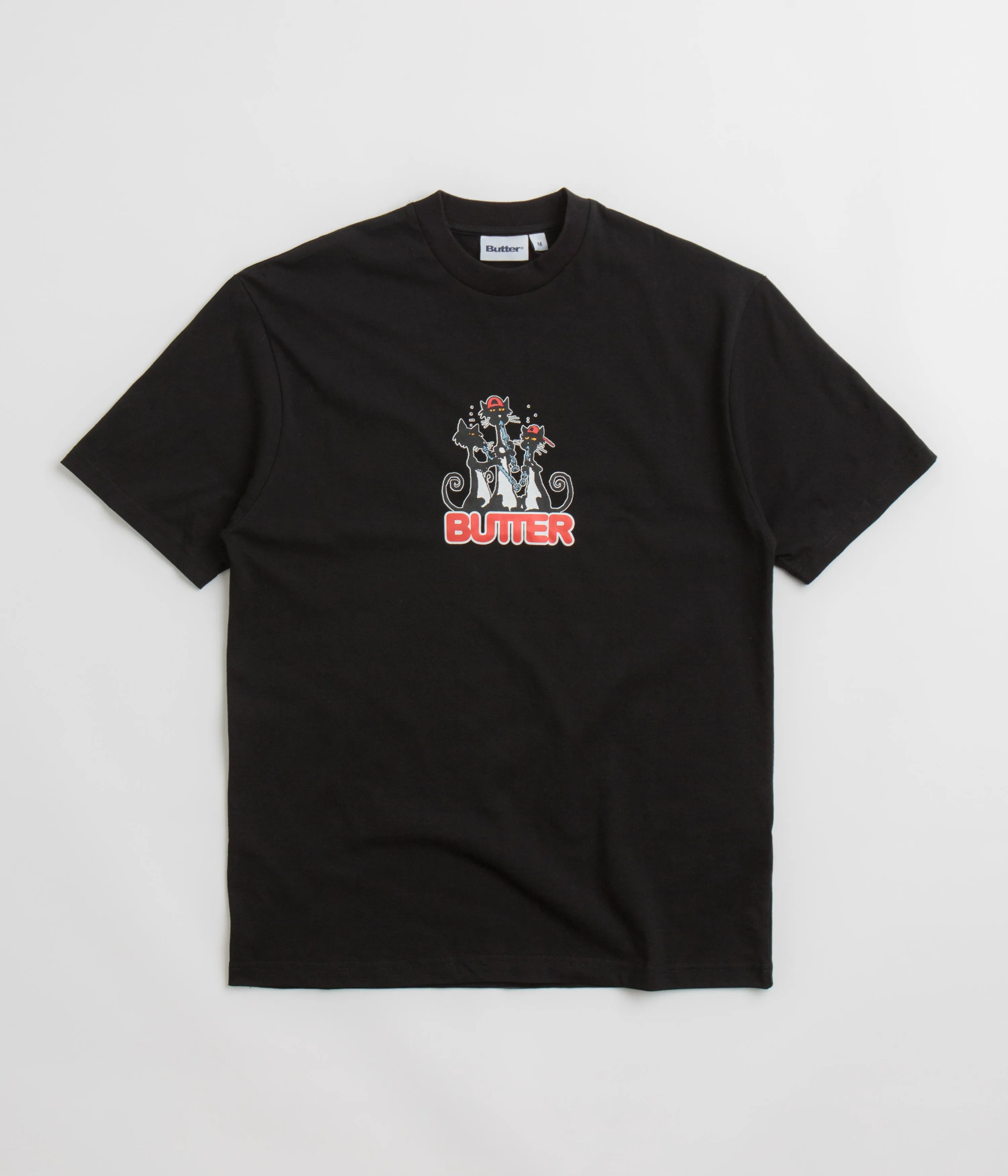 Retro Butter Goods Cats T-Shirt - Black