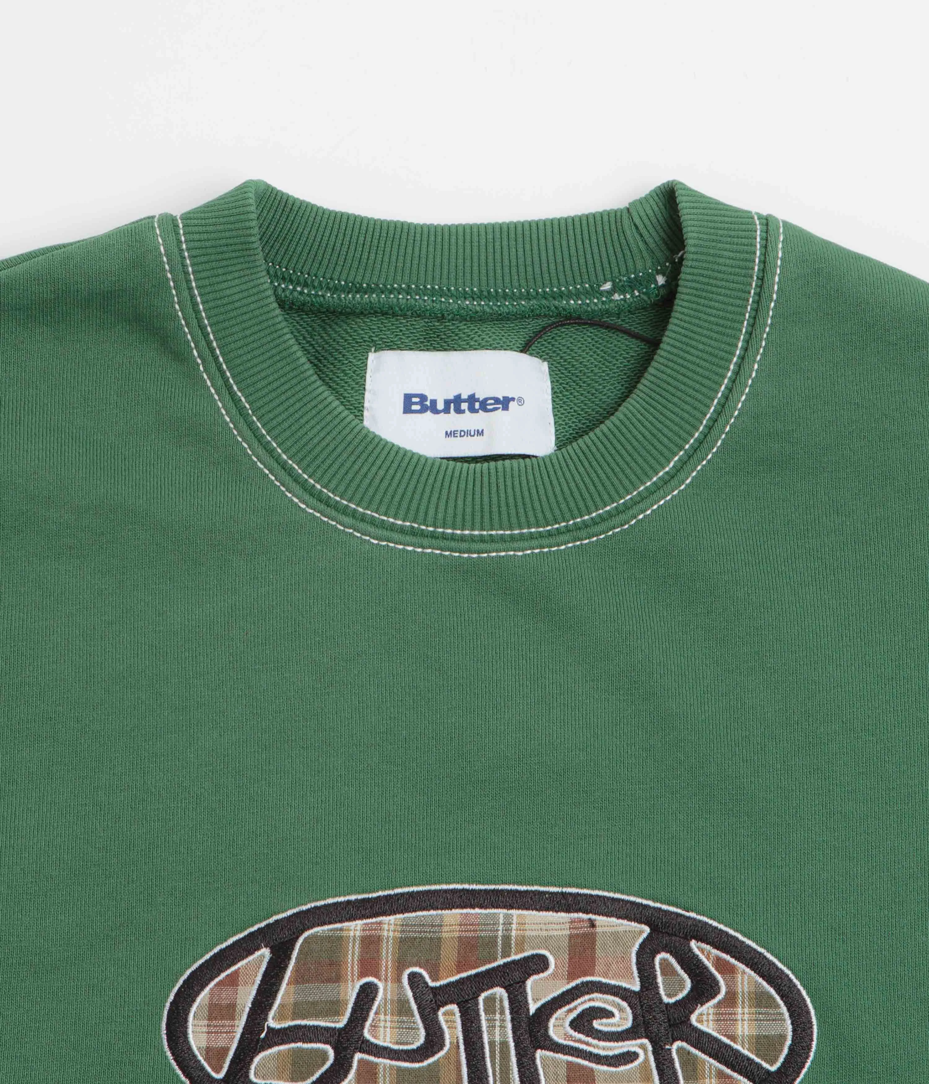 anniversary wear Butter Goods Crust Crewneck Sweatshirt - Washed Forest