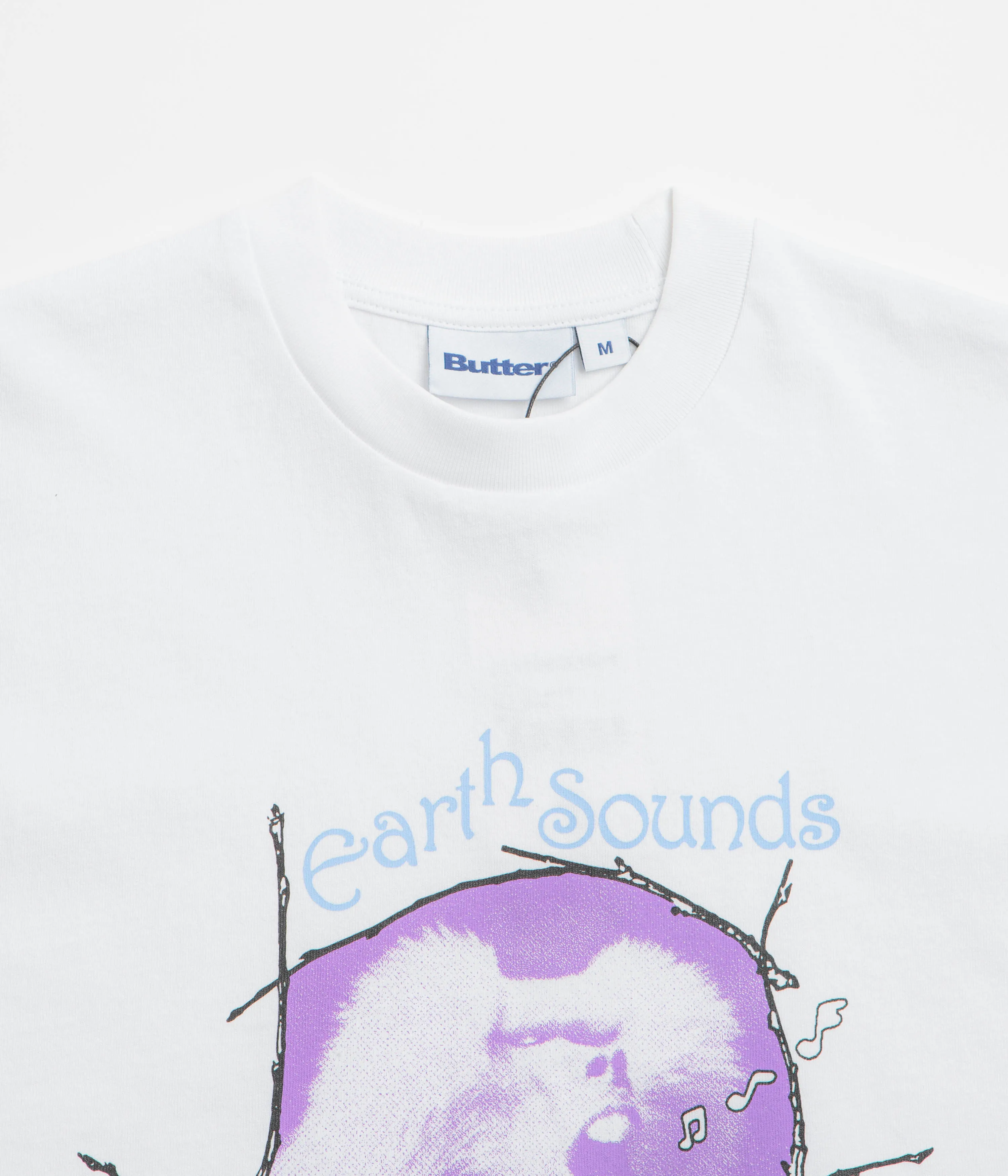 Butter Goods Earth Sounds T-Shirt - White care instructions lounge pants silhouette