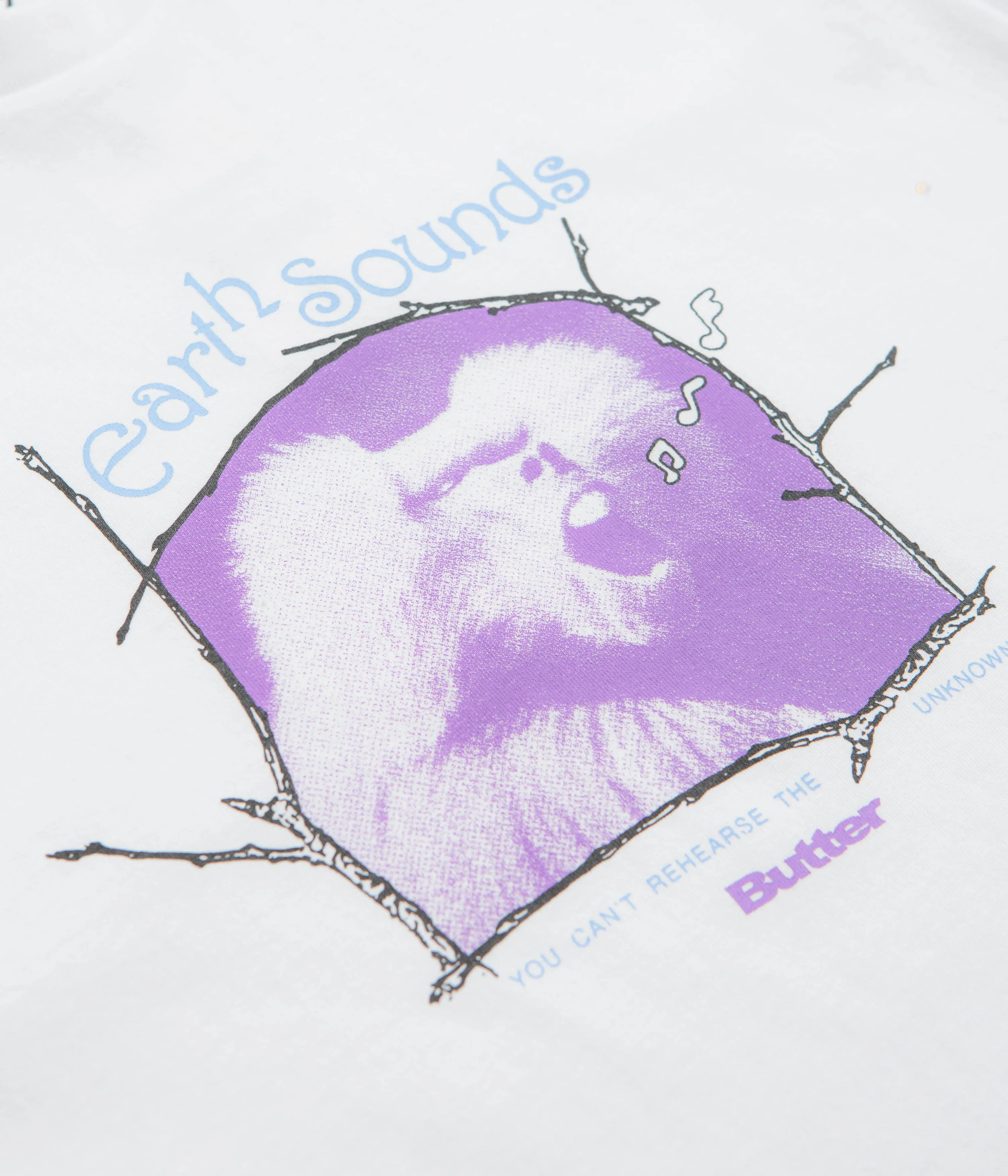 Butter Goods Earth Sounds T-Shirt - White badminton venue
