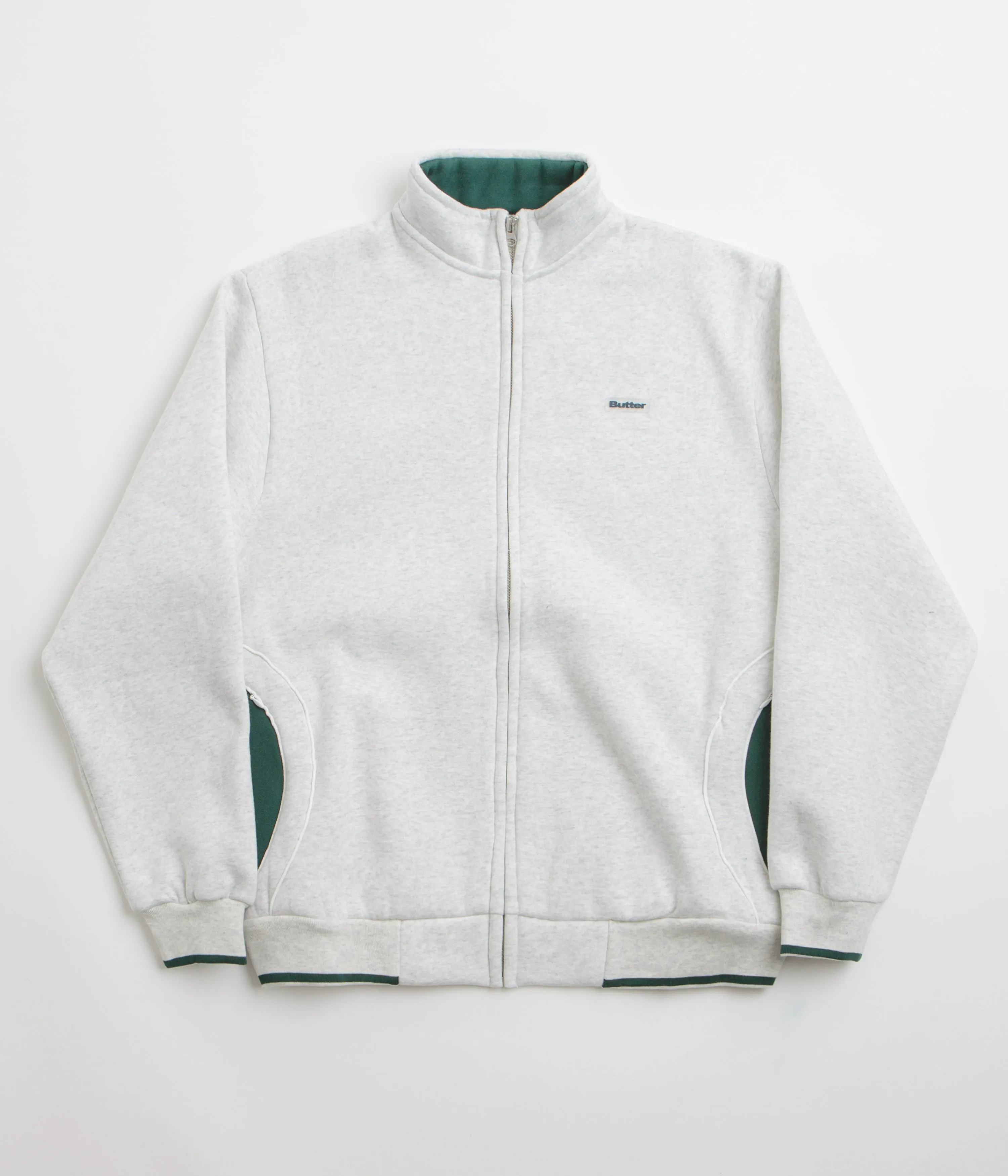 Butter Goods Endurance Zip-Thru Sweatshirt - Ash chain accents Short