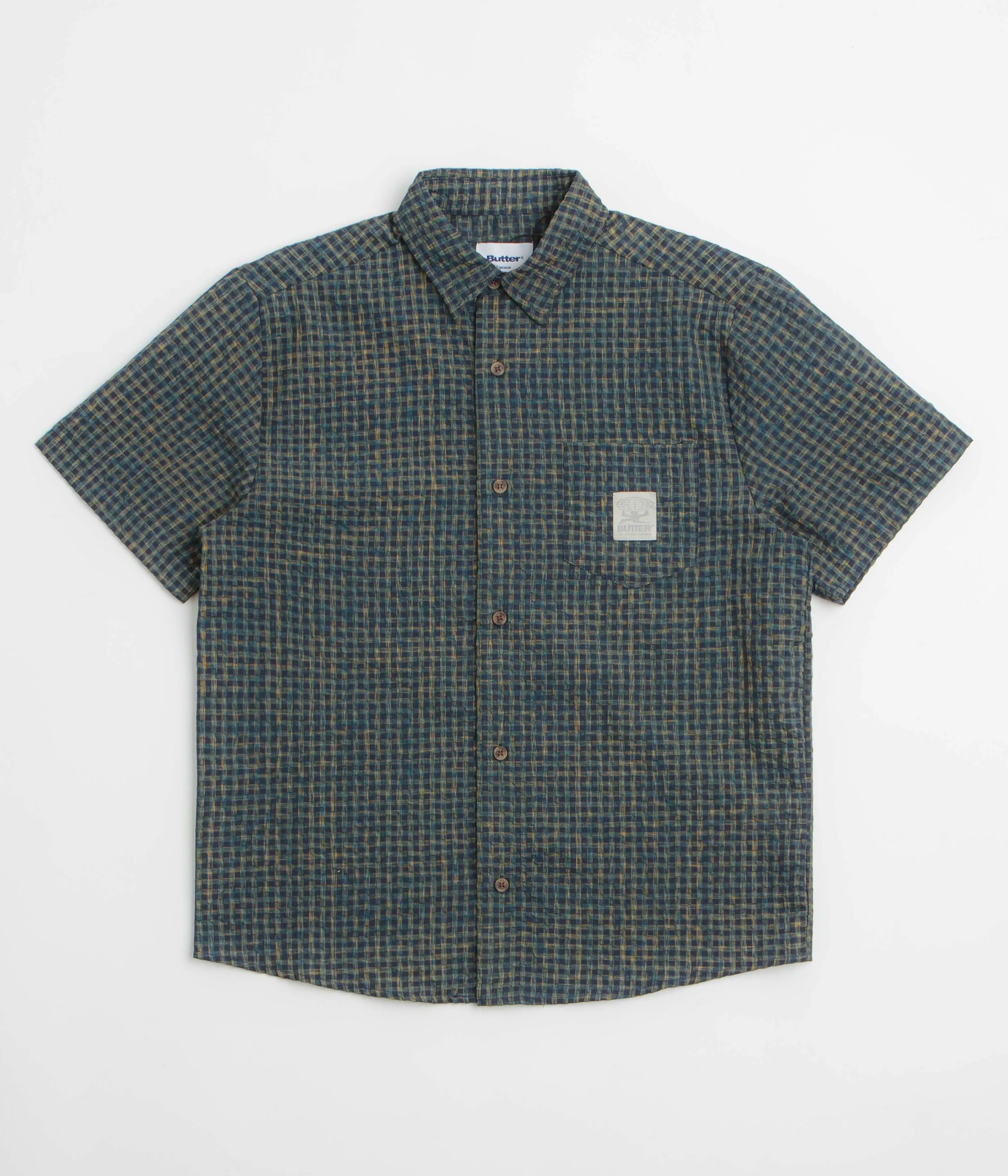 Country Escape Versatile Layering Butter Goods Equipment Short Sleeve Shirt - Navy