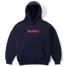 Butter Goods - Outline Logo Hoodie Navy Warm Embrace