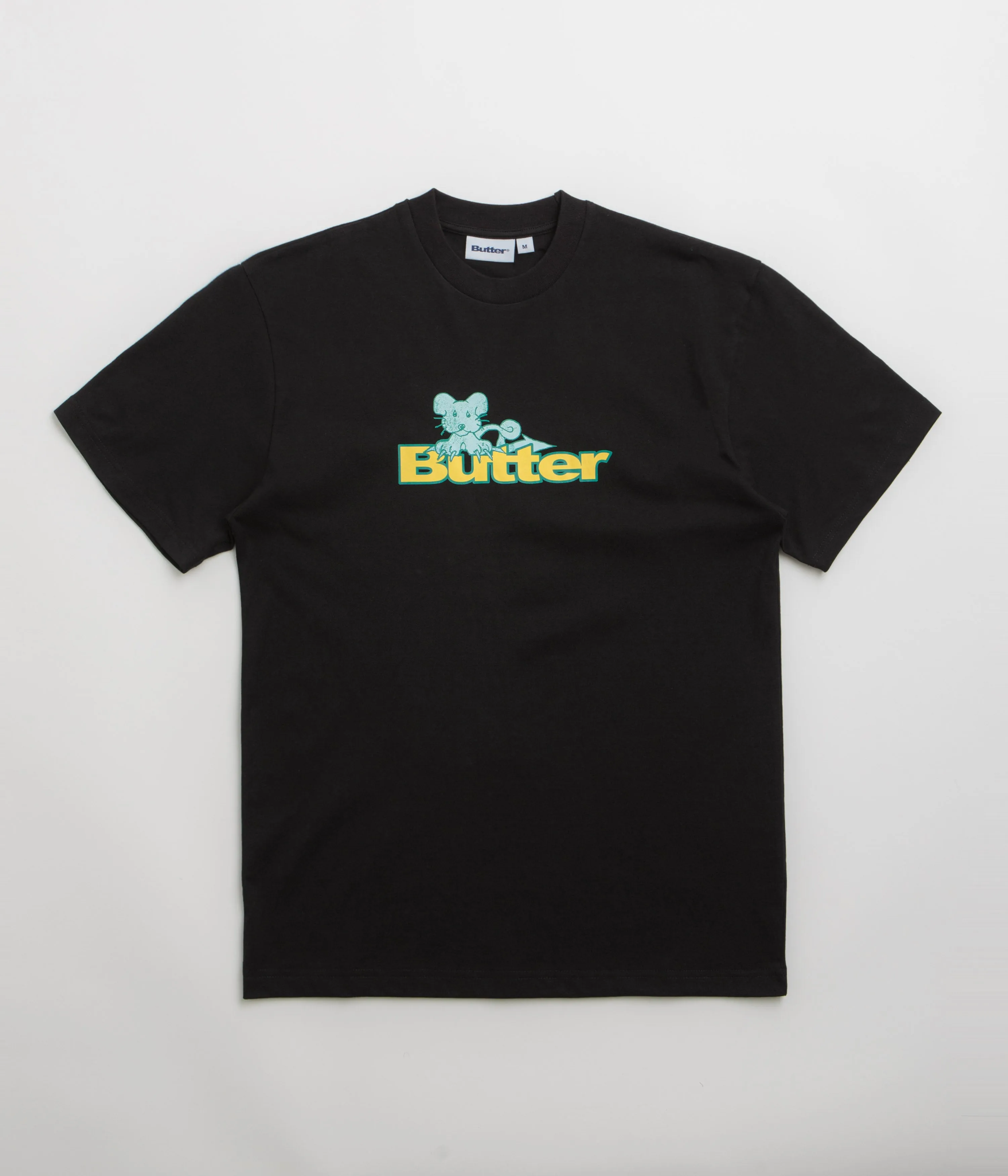 Butter Goods Rat Logo T-Shirt - Black boat venue Sunny Day