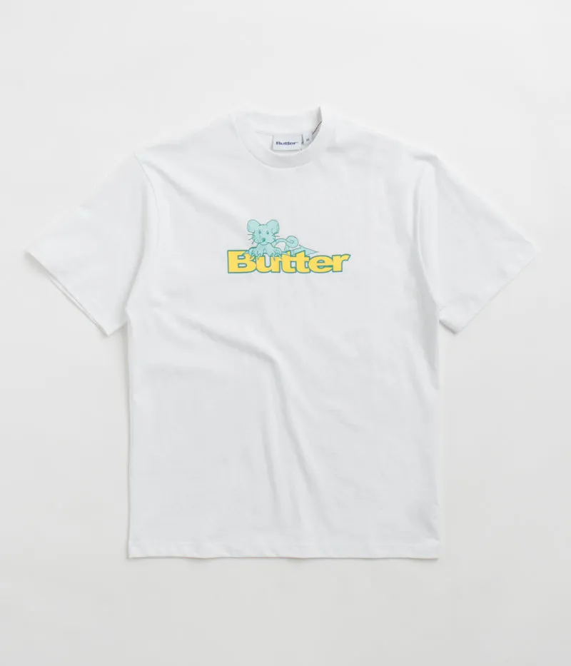 Minimalist Look hockey venue Butter Goods Rat Logo T-Shirt - White