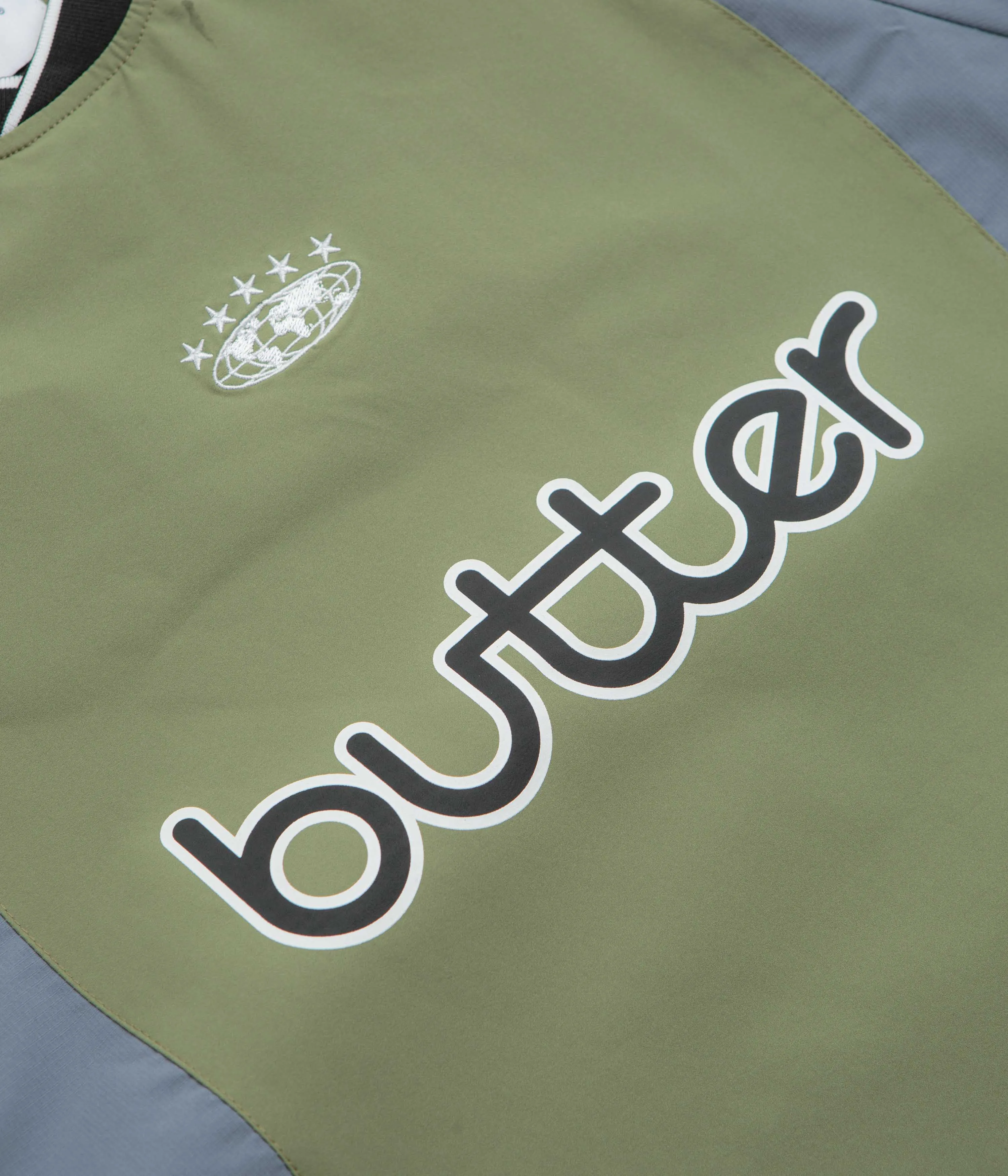 Butter Goods Ridge Sport Crewneck Sweatshirt - Sage Geometric Print product yoga friendliness