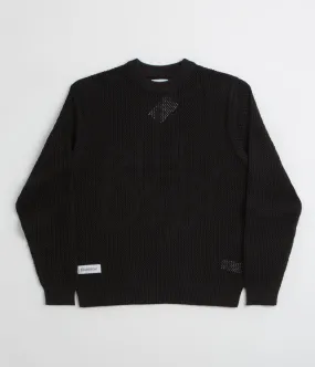 Butter Goods Scribble Knit Sweatshirt - Black full sleeve