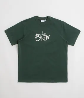 Loose Fit Butter Goods Scribble T-Shirt - Dark Forest