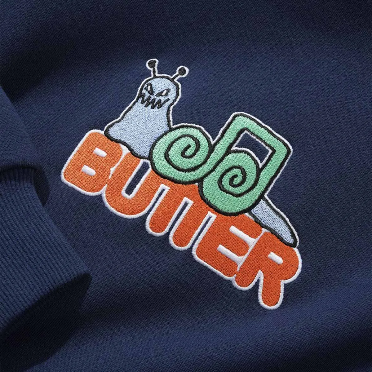 Butter Goods - Snail Hoodie Navy Fleece Lining Casual Comfort