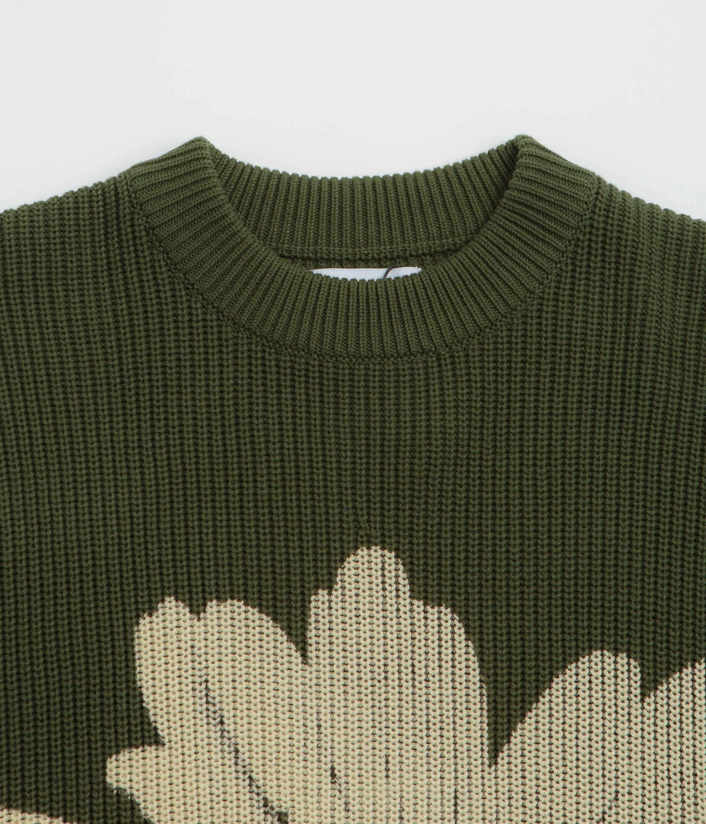 Butter Goods Sunflower Knit Sweatshirt - Army product party ready excitement product cycling suitability