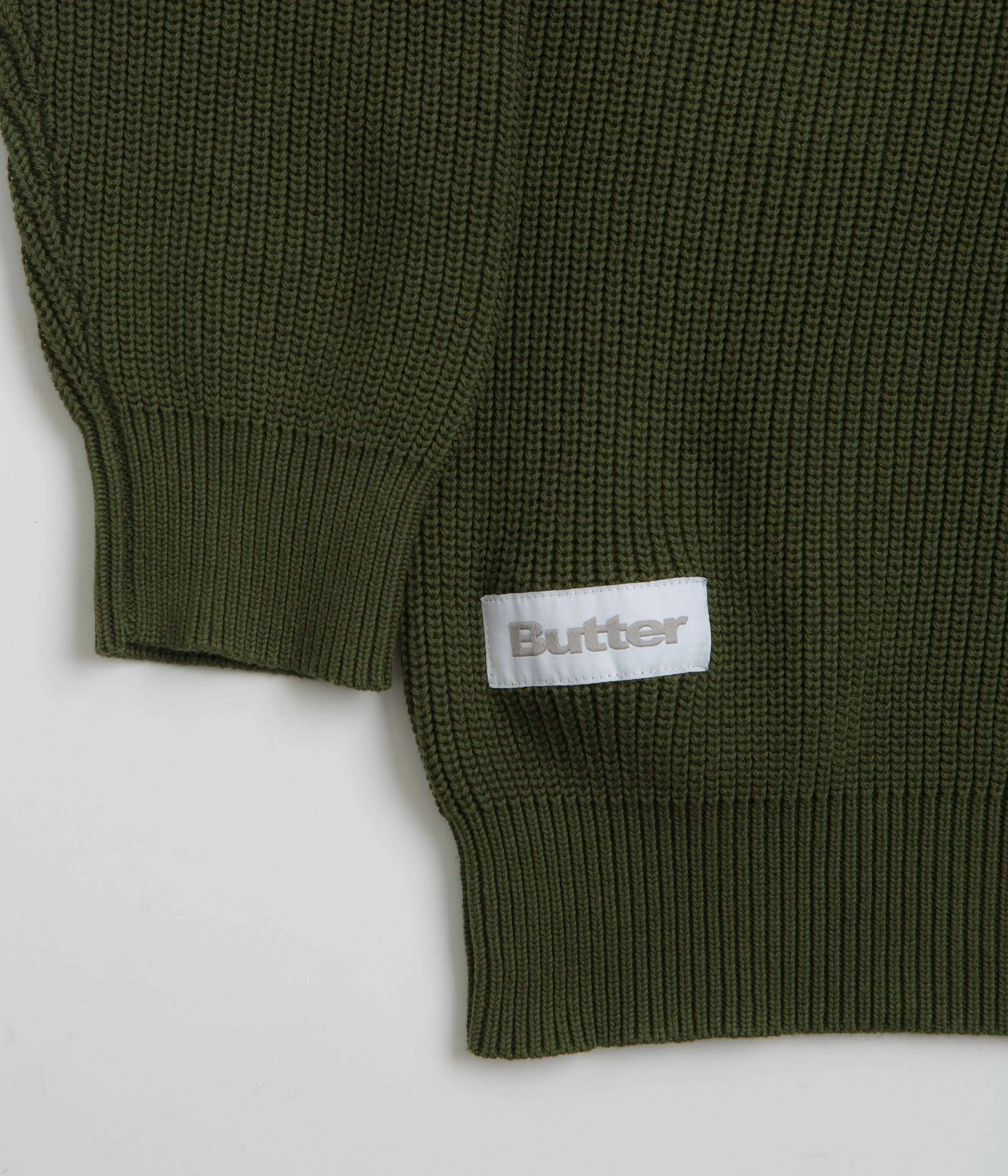 Butter Goods Sunflower Knit Sweatshirt - Army product office appropriateness Everyday Outfit