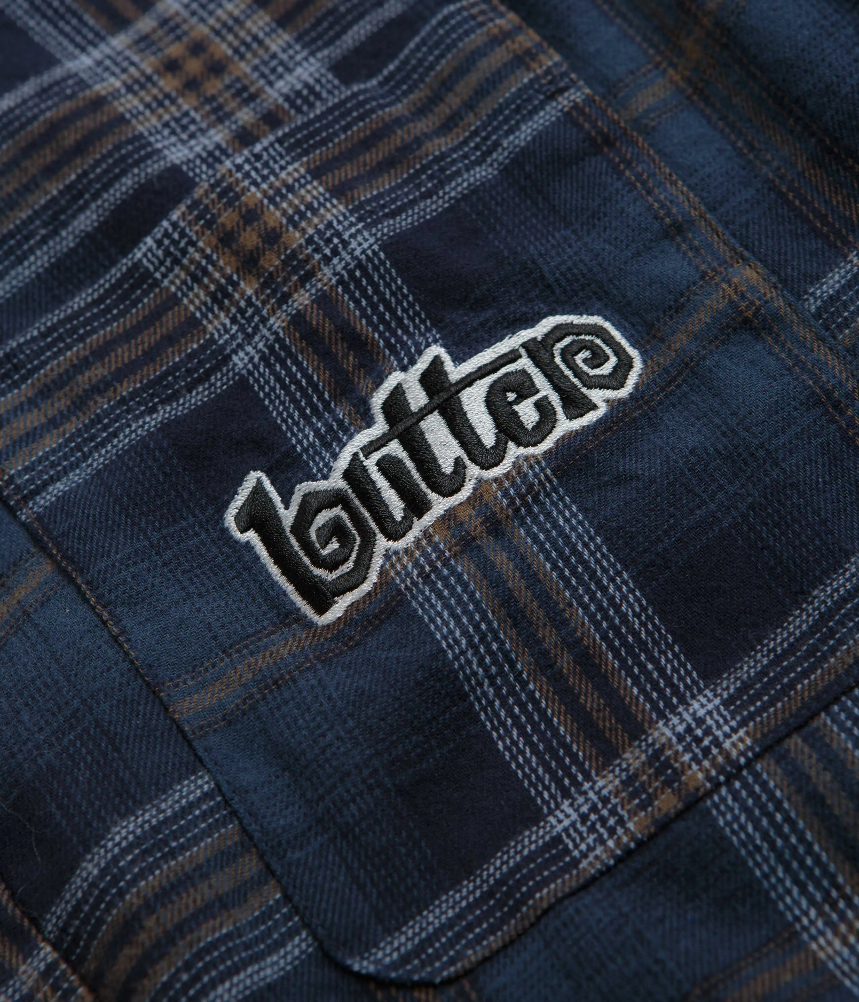Butter Goods Swirl Plaid Shirt - Navy / White Formal Elegance Edgy style