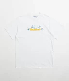 Butter Goods Tempo Logo T-Shirt - White topstitching Striped Pattern
