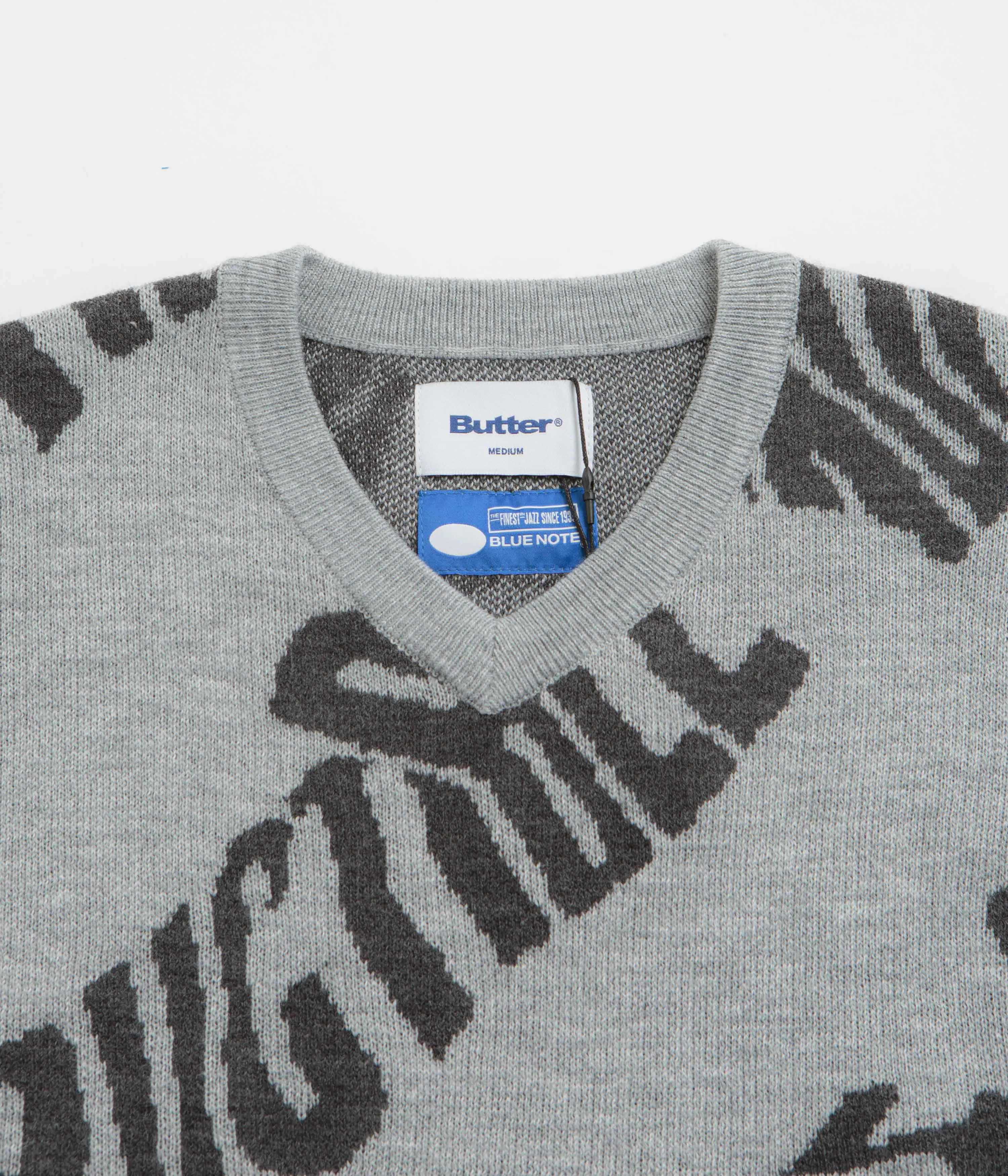 Butter Goods x Blue Note Indestructible Knitted Vest - Heather Grey Layer Fit wrinkle free