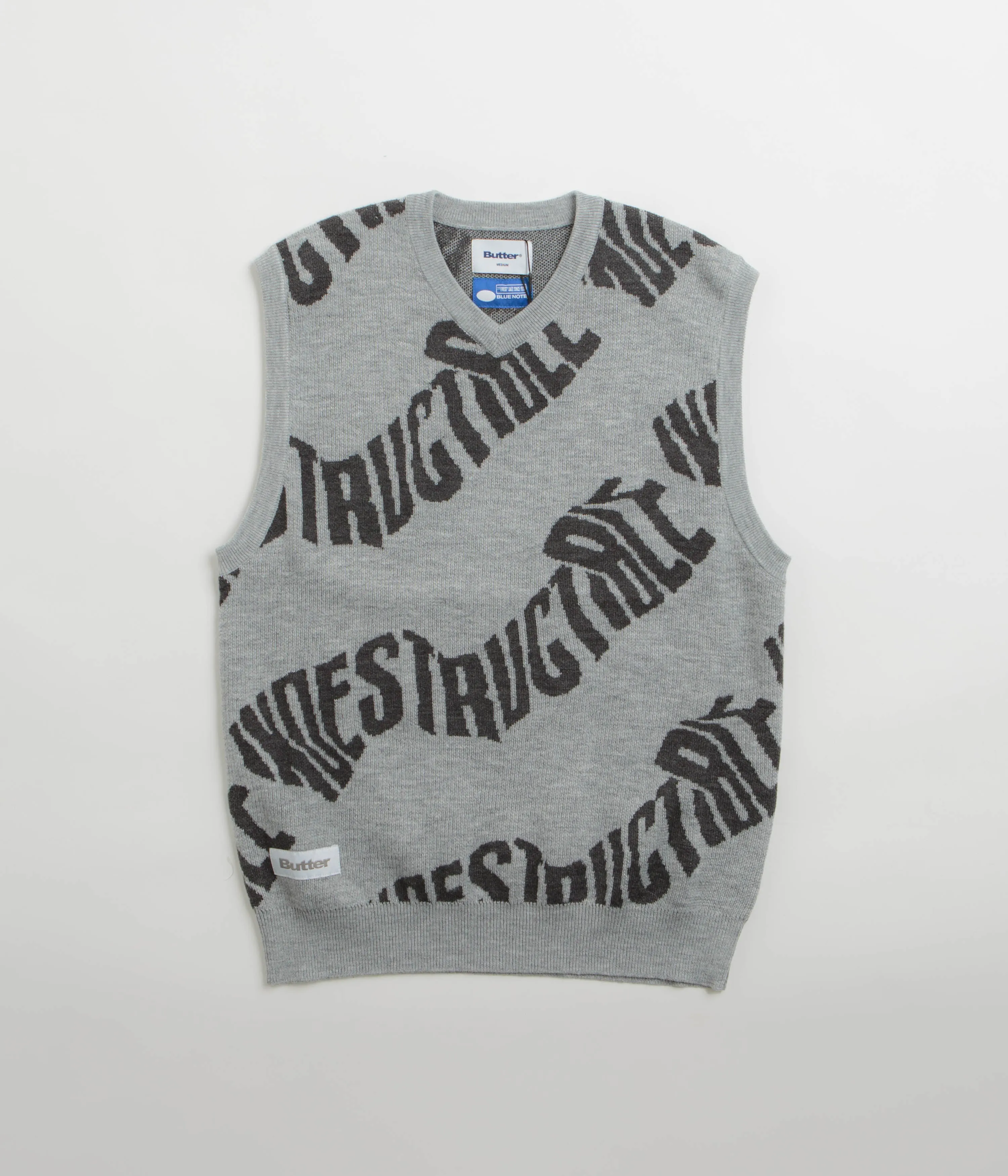 Butter Goods x Blue Note Indestructible Knitted Vest - Heather Grey Classic Fit
