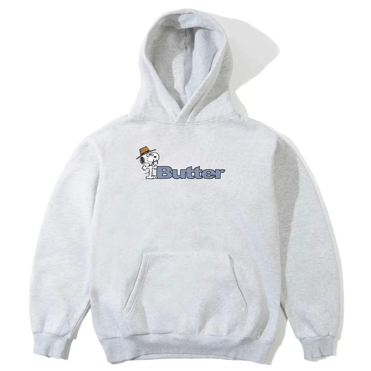 Butter Goods - X Peanuts Spike Logo Hoodie Ash Button front Outdoor Motion