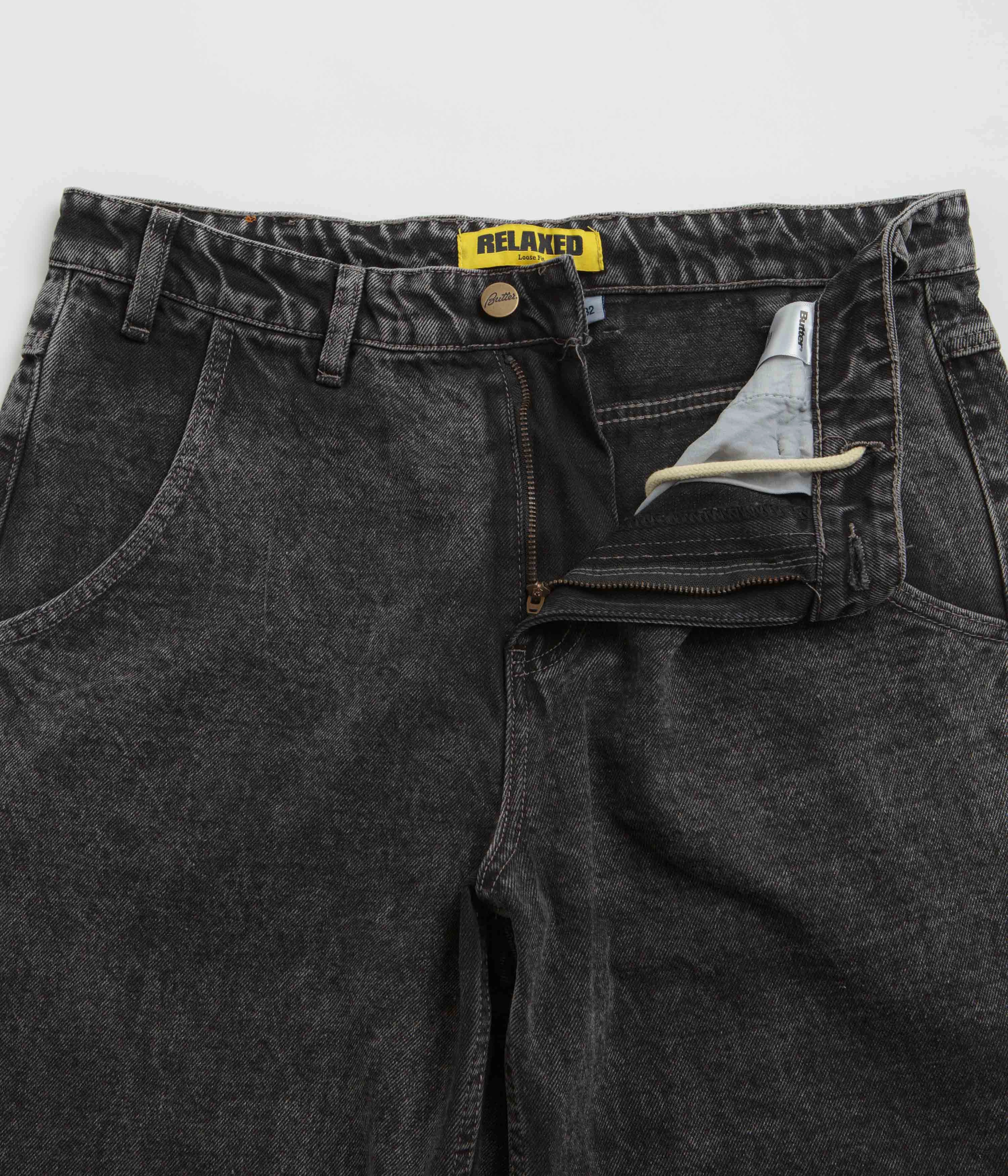 Wrinkle resistant fabric Butter Goods Alpine Jeans - Distressed Black