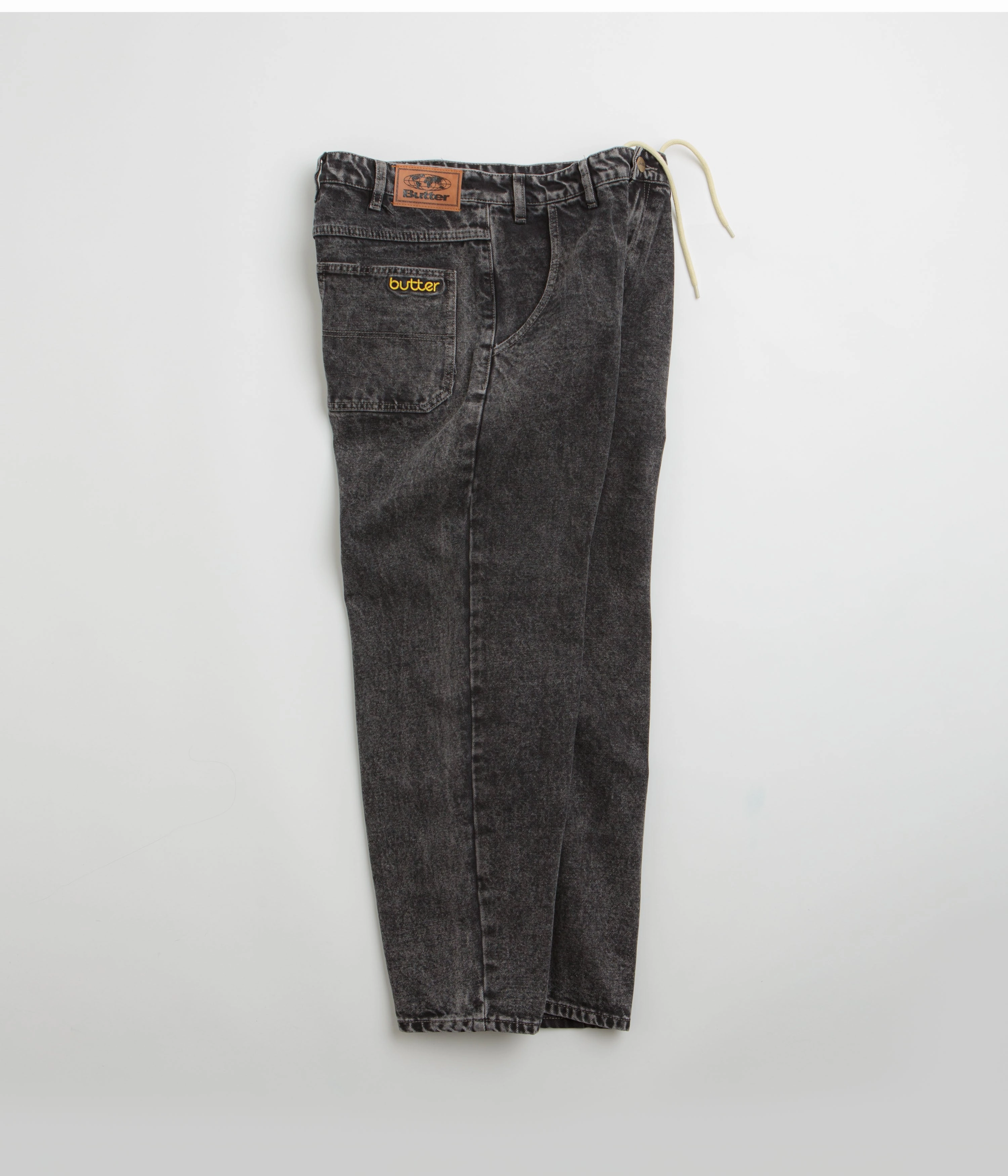Butter Goods Alpine Jeans - Distressed Black Elastic Cuff DurablePolyester
