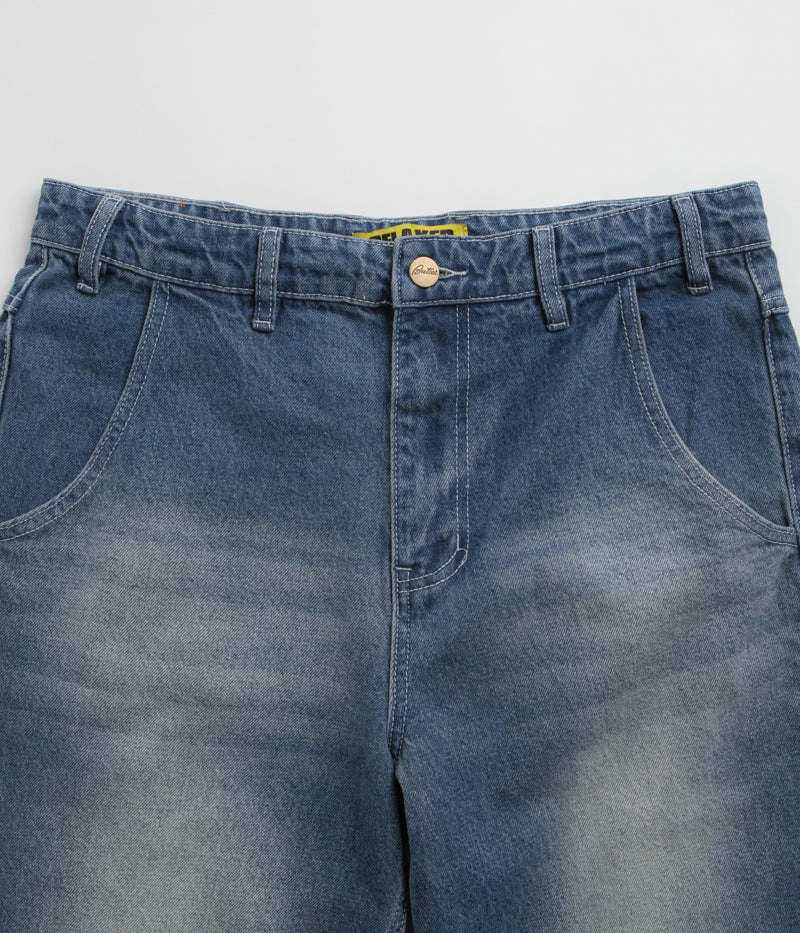 Butter Goods Alpine Jeans - Distressed Faded Blue stain guard