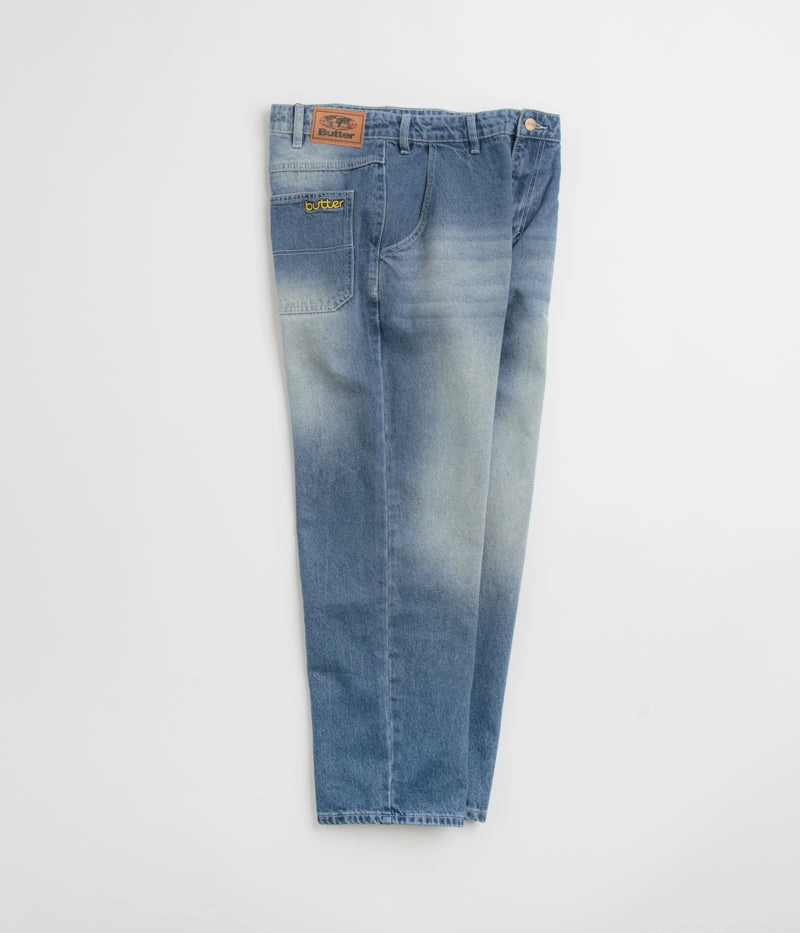 Butter Goods Alpine Jeans - Distressed Faded Blue TaperedLeg
