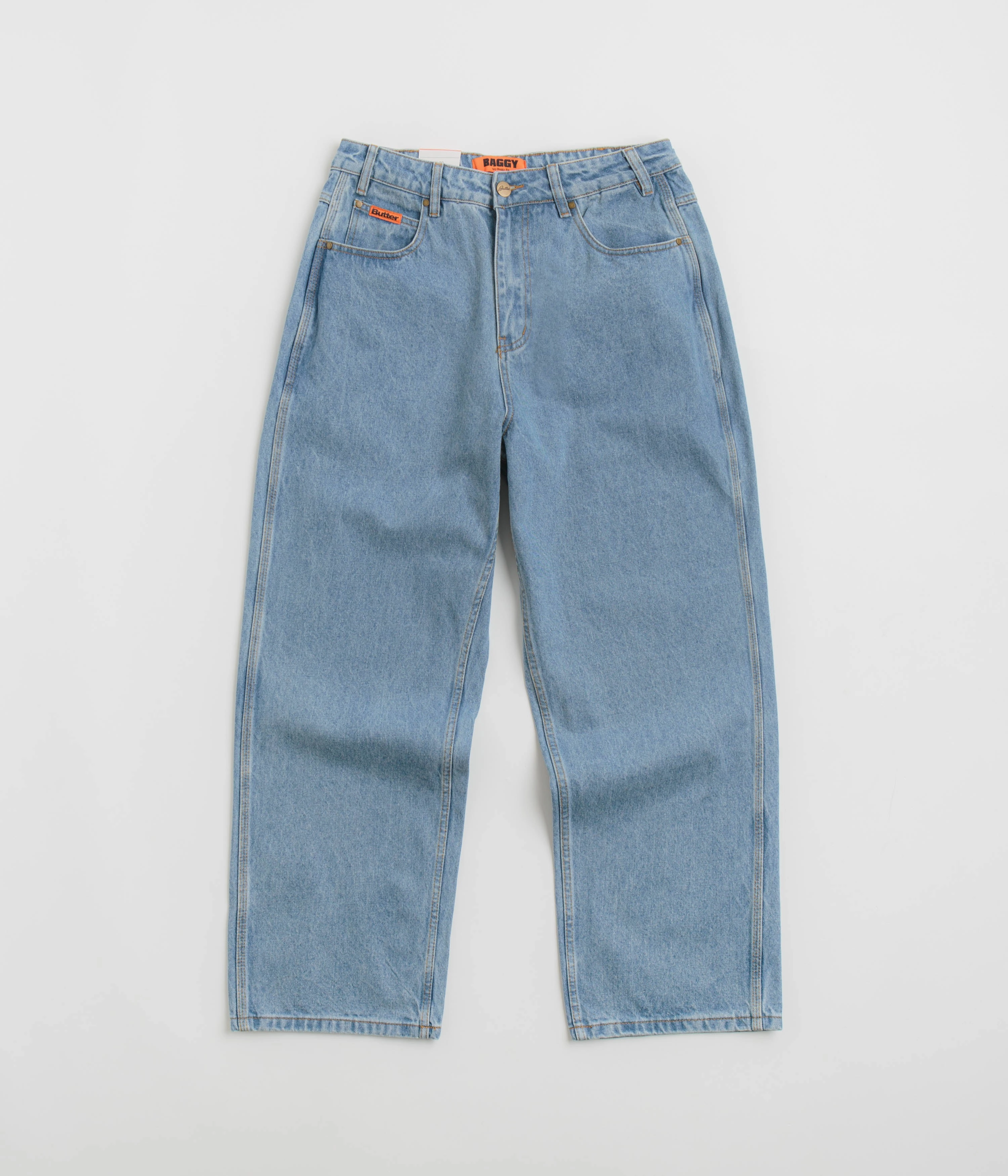 Butter Goods Baggy Jeans - Washed Indigo / Indigo Adaptable Fit EasyCareFabric