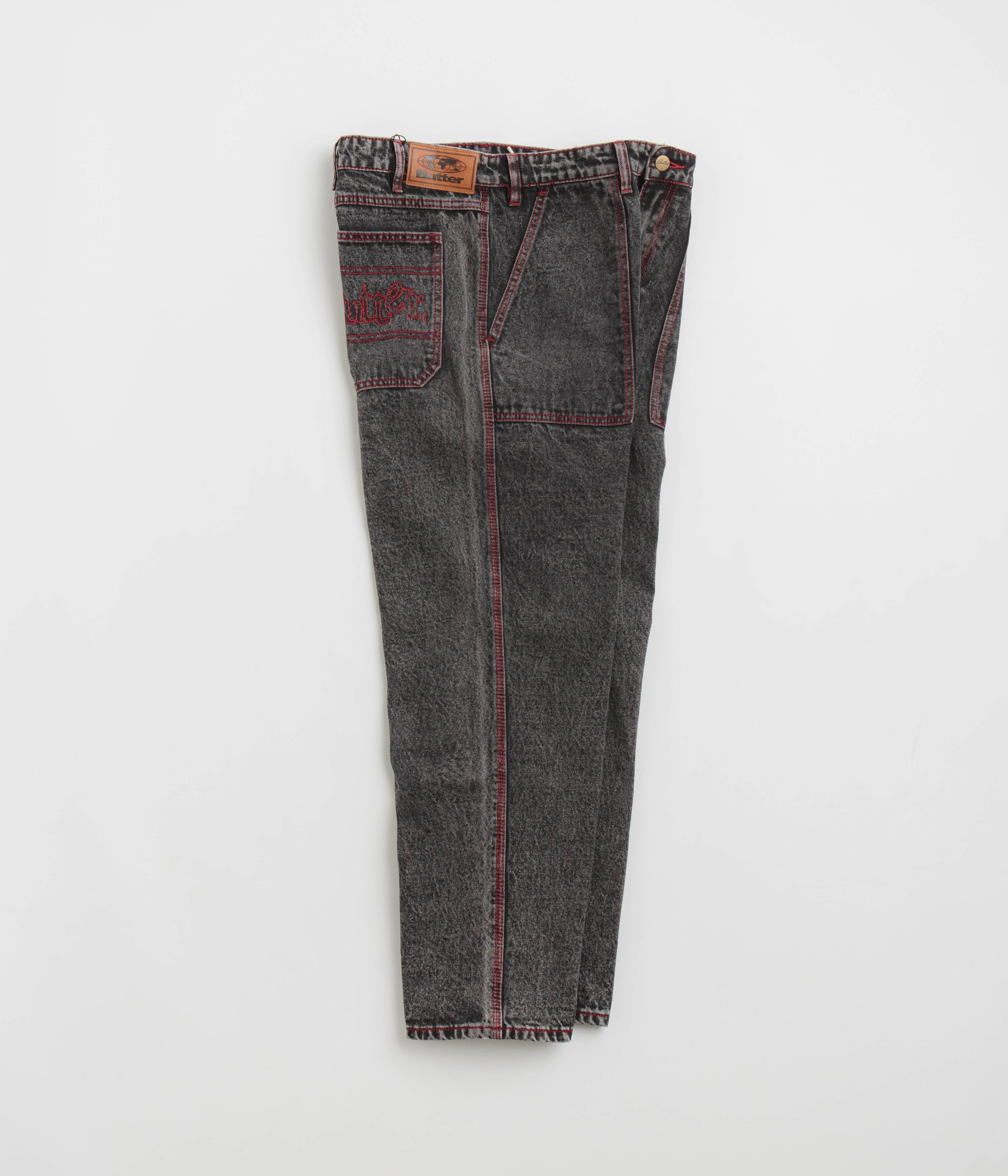 windproof Butter Goods Breakdown Relaxed Jeans - Acid Wash Black