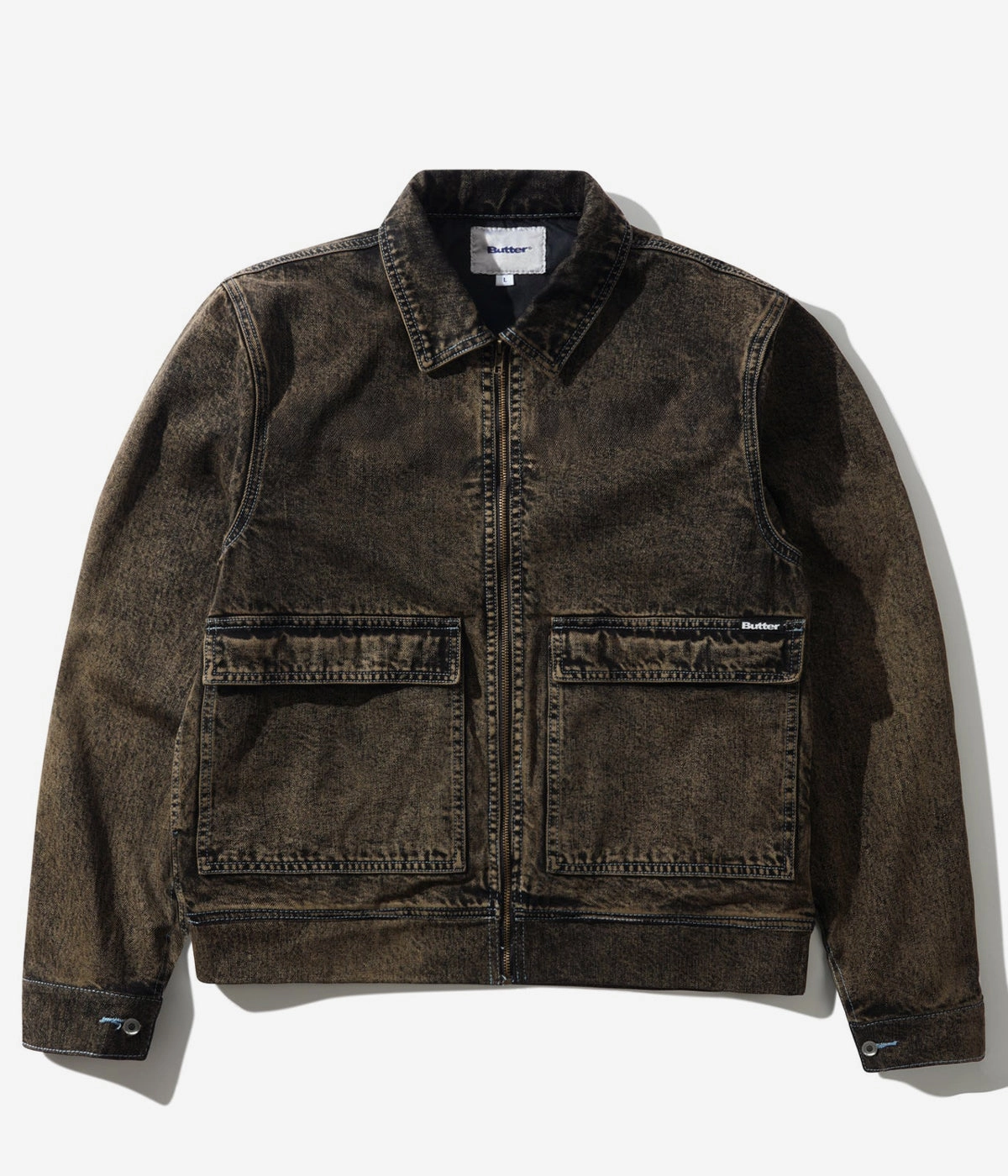 Lightweight Polyester Blend Softshell Fabric Butter Goods Bronco Denim Jacket