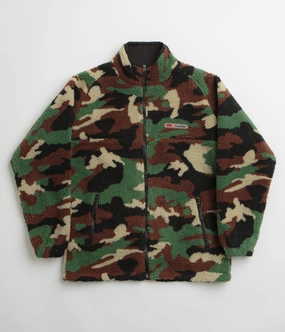 Rain Blocker Primaloft Insulation Butter Goods Camo Sherpa Jacket - Forest Green