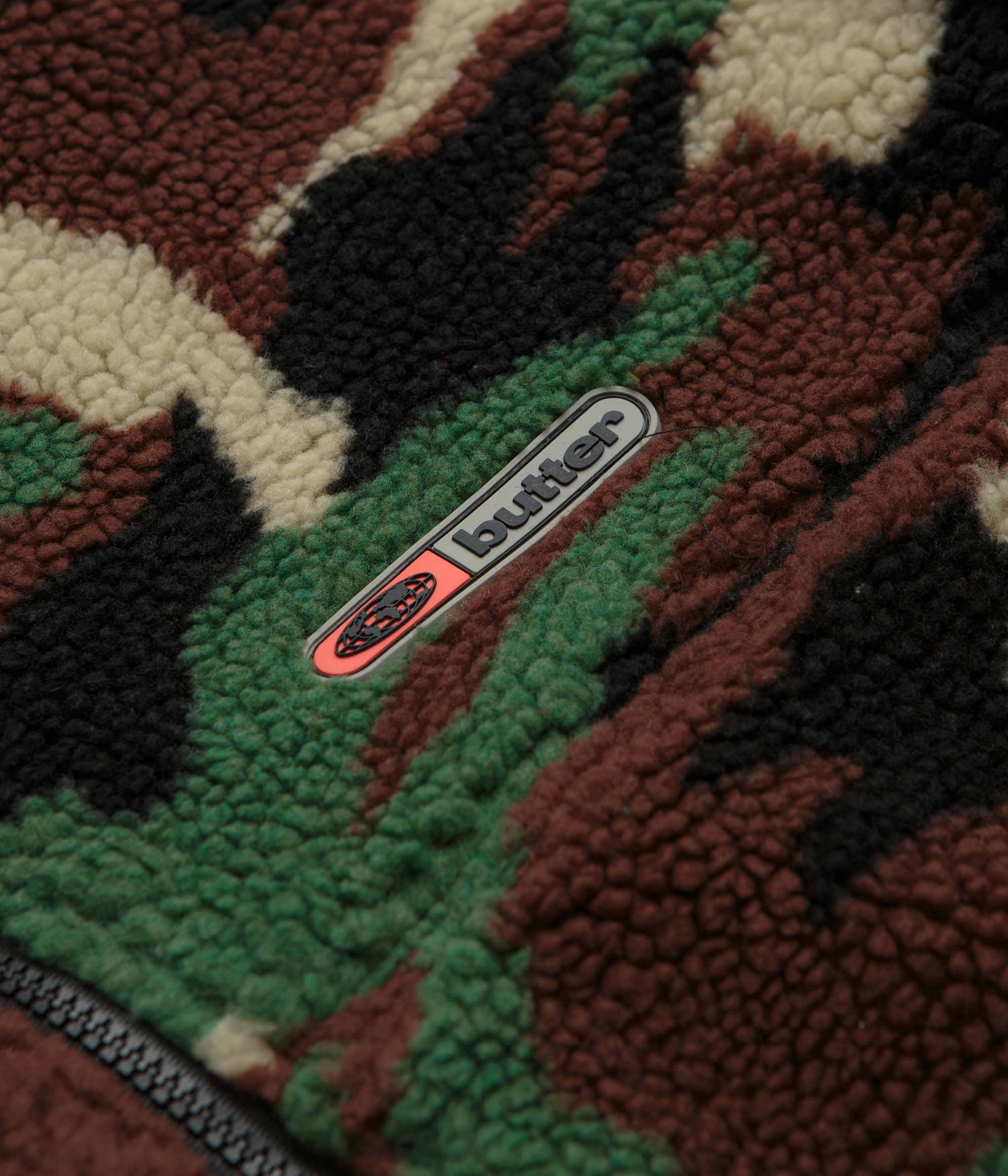 Butter Goods Camo Sherpa Jacket - Forest Green Casual Use suitable for award ceremonies