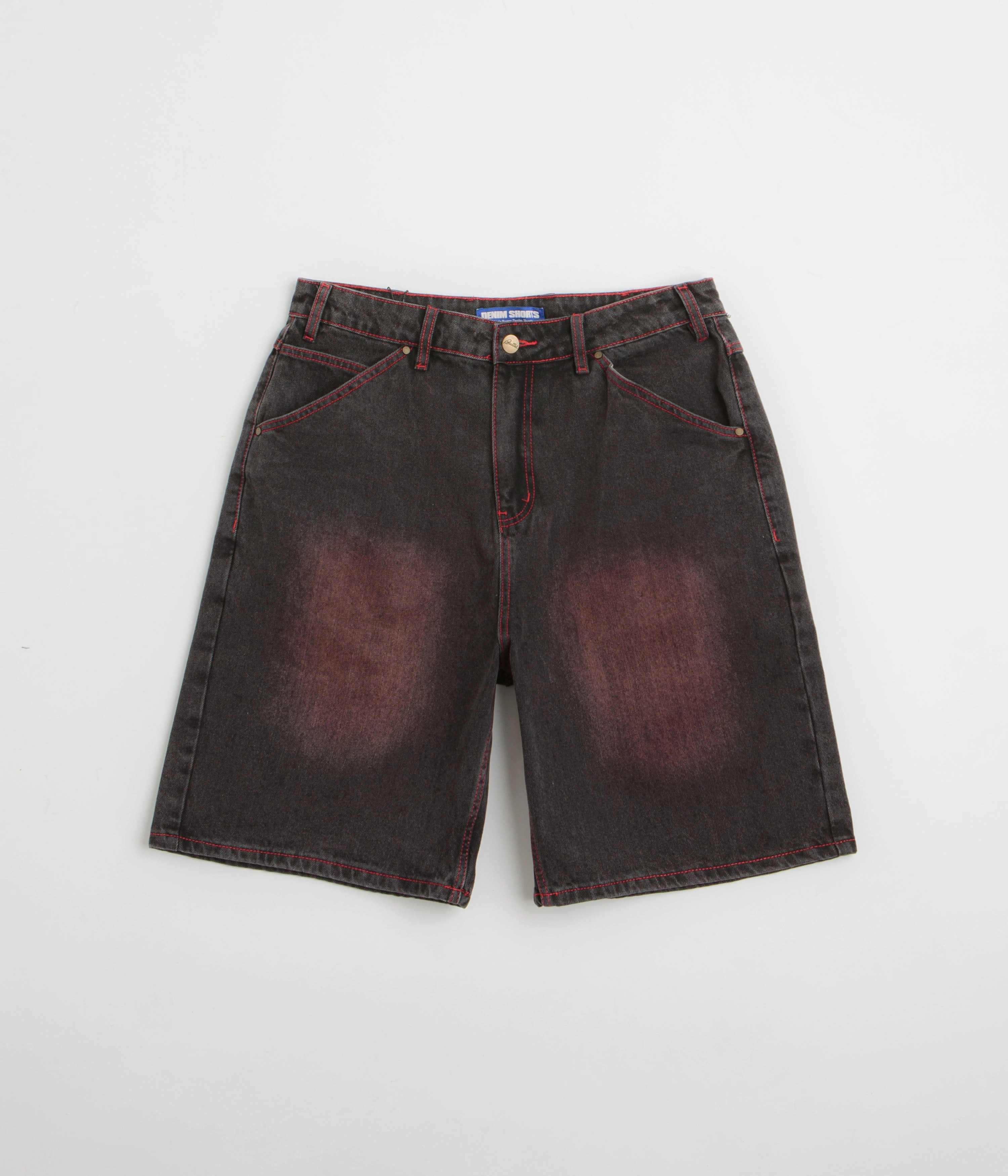 Reflective Trim Detail Daily Fit Butter Goods Encounter Denim Shorts - Tinted Washed Black