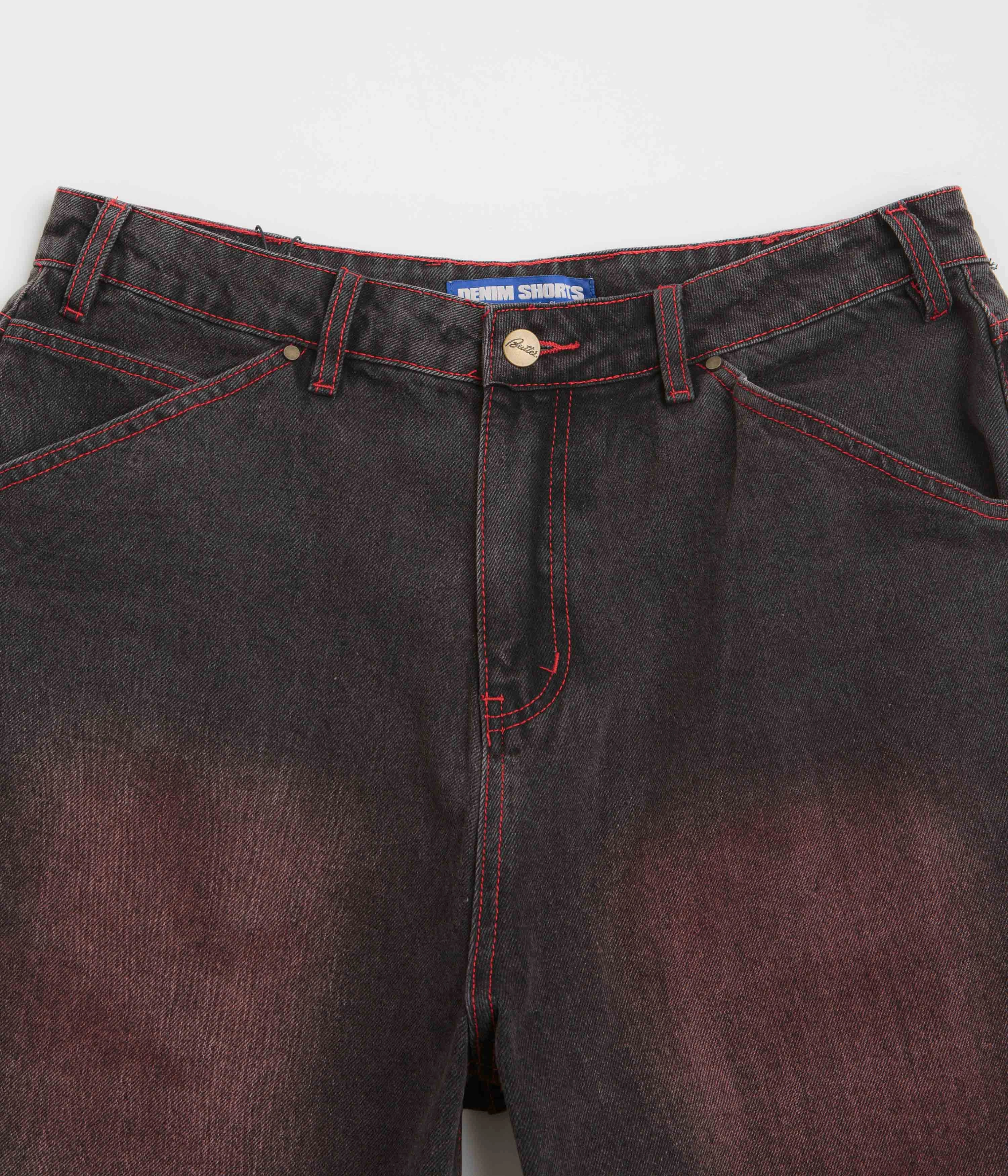 Rubberized Grip Waistband khaki shorts Butter Goods Encounter Denim Shorts - Tinted Washed Black