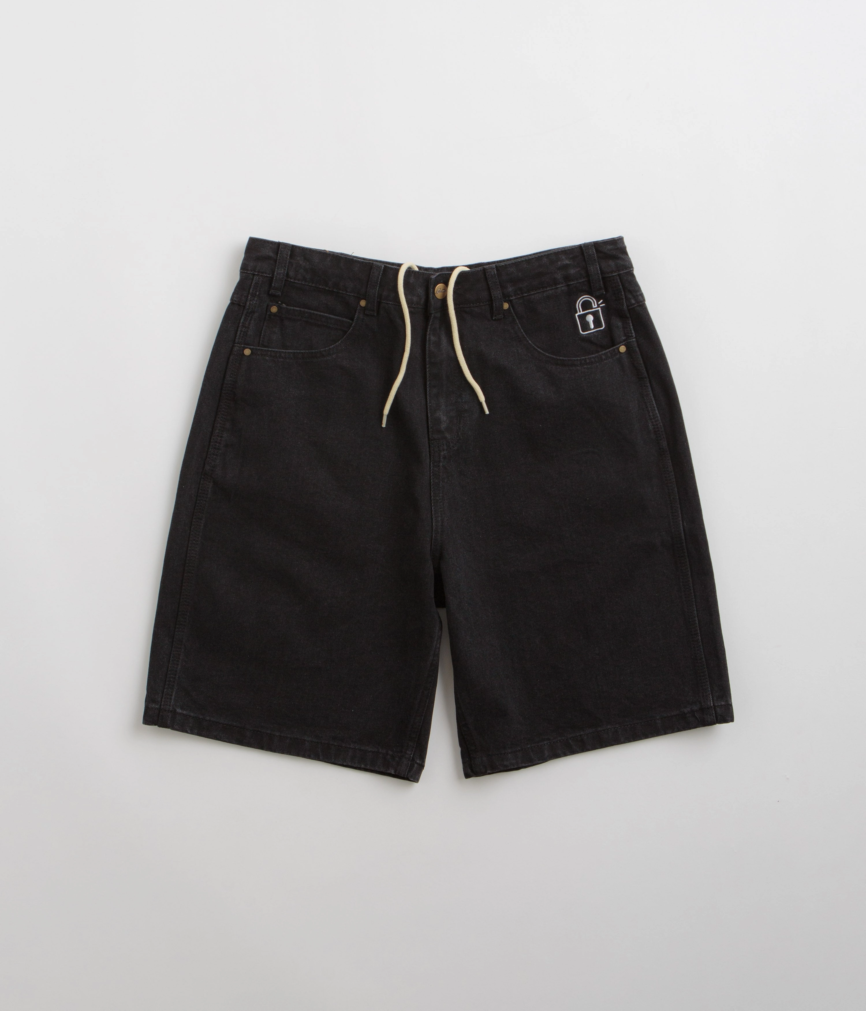 Butter Goods Lock Denim Shorts - Flat Black Breathable fabric construction