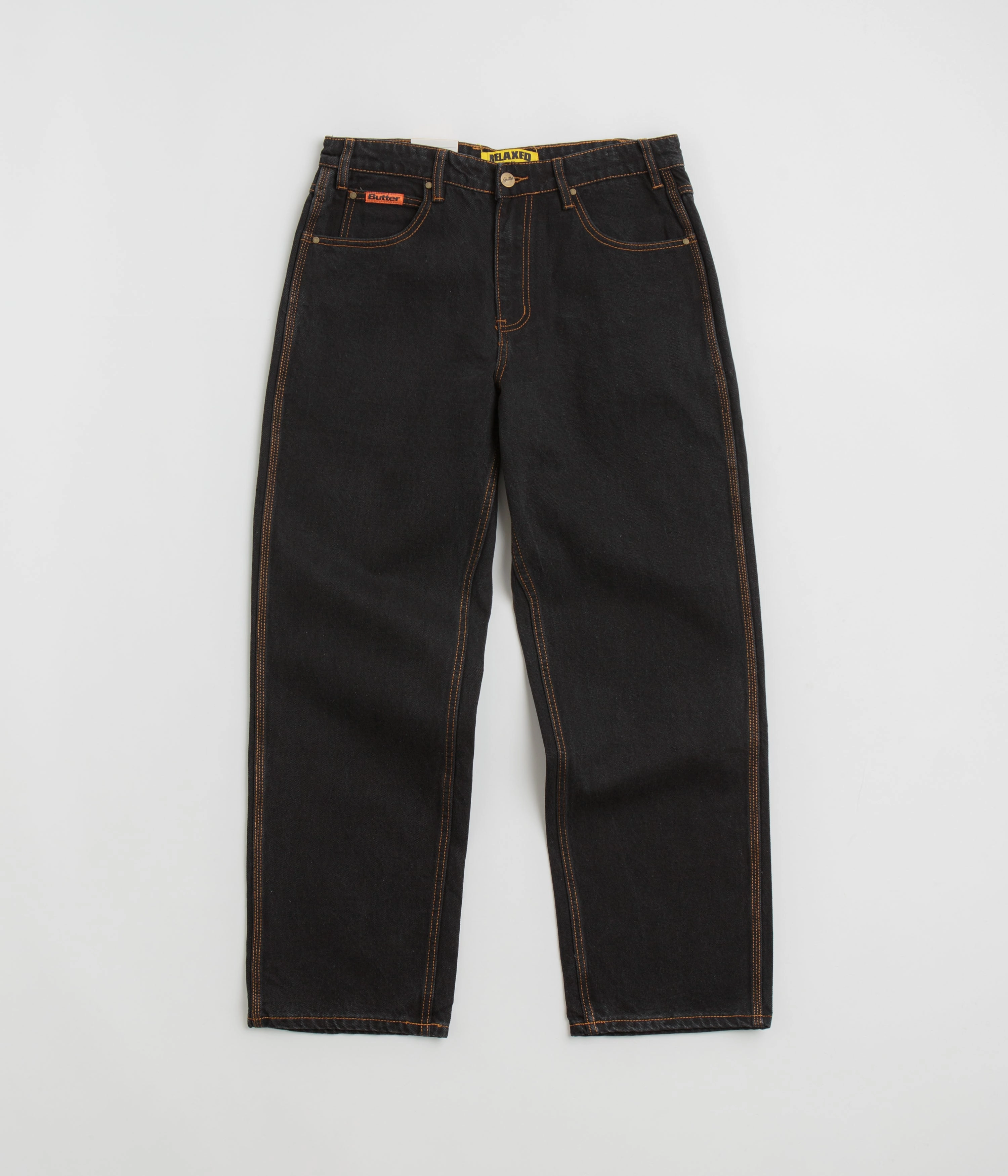 Butter Goods Relaxed Jeans - Washed Black / Black Windproof Membrane anti static