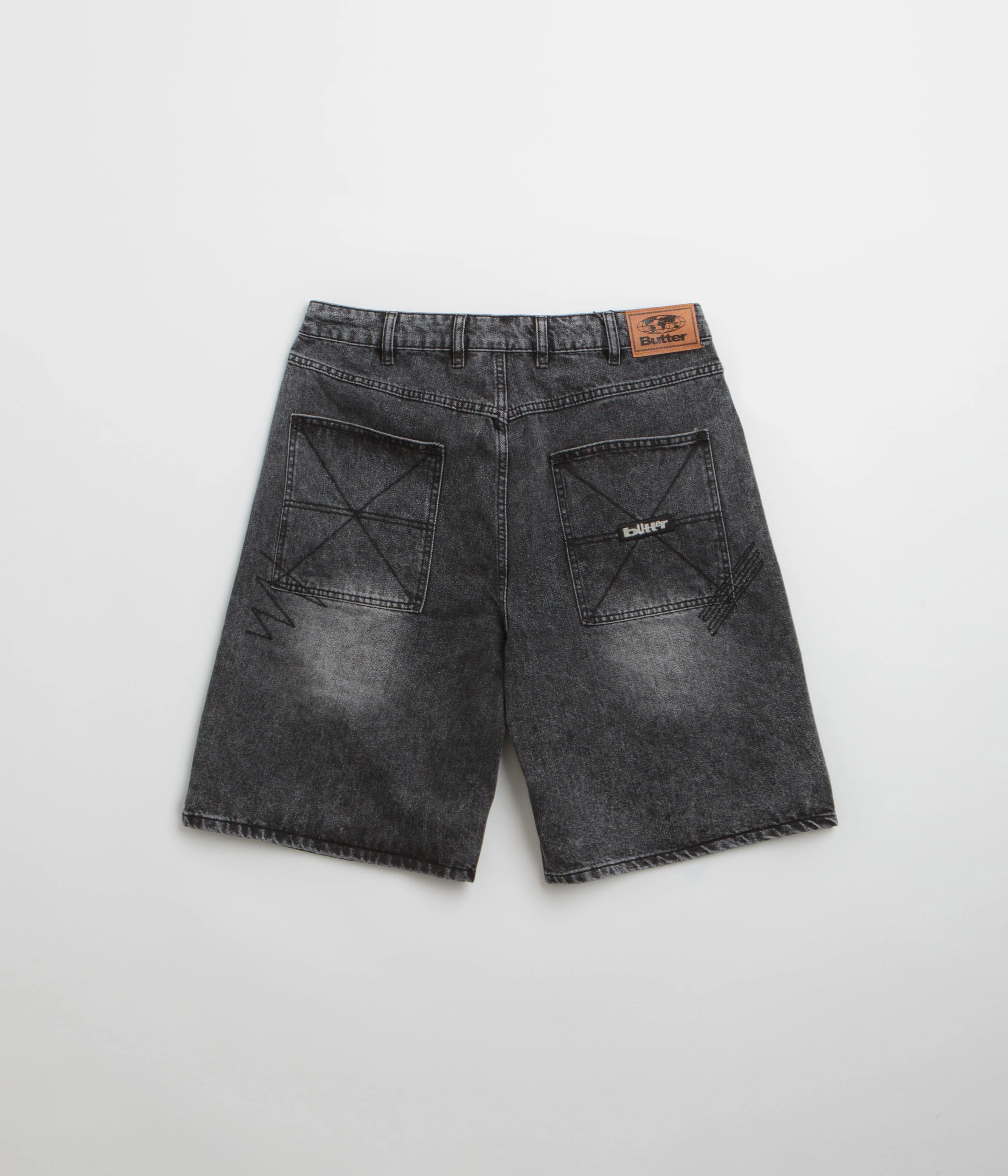 Anorak Butter Goods Stitch Denim Shorts - Distressed Grey