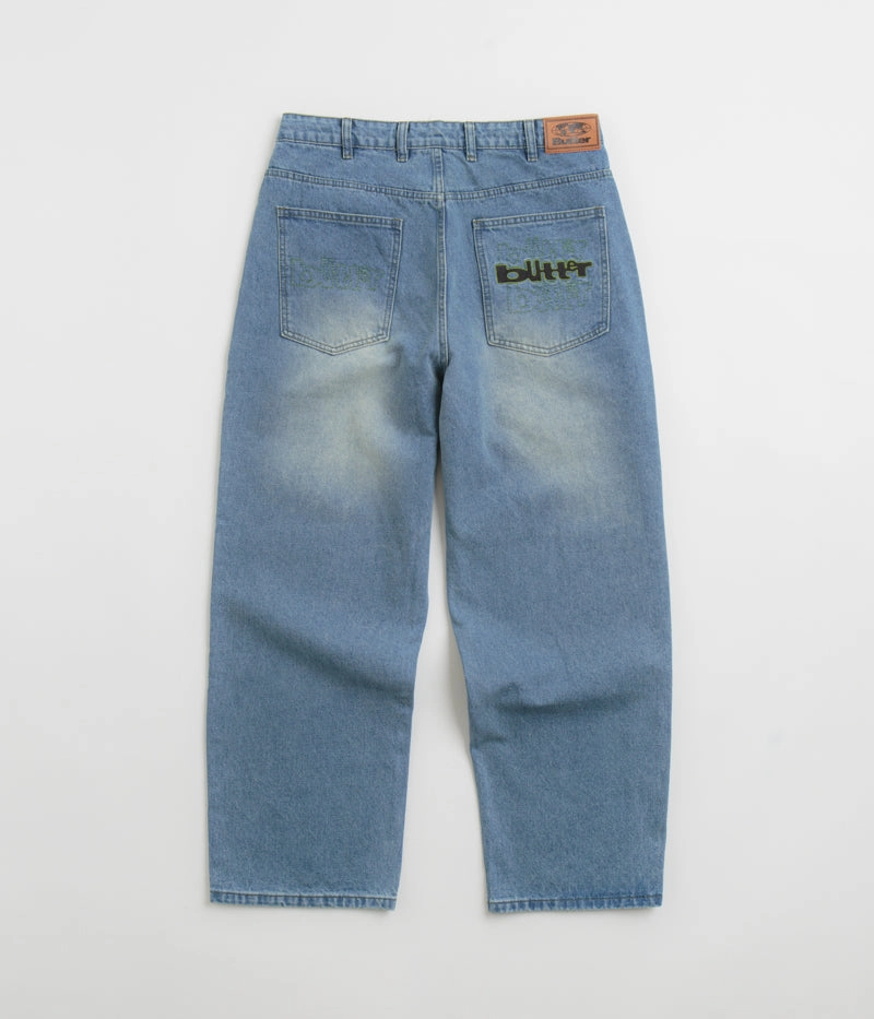 StaticDissipative Stain Release Finish Butter Goods Warped Jeans - Washed Mid Blue