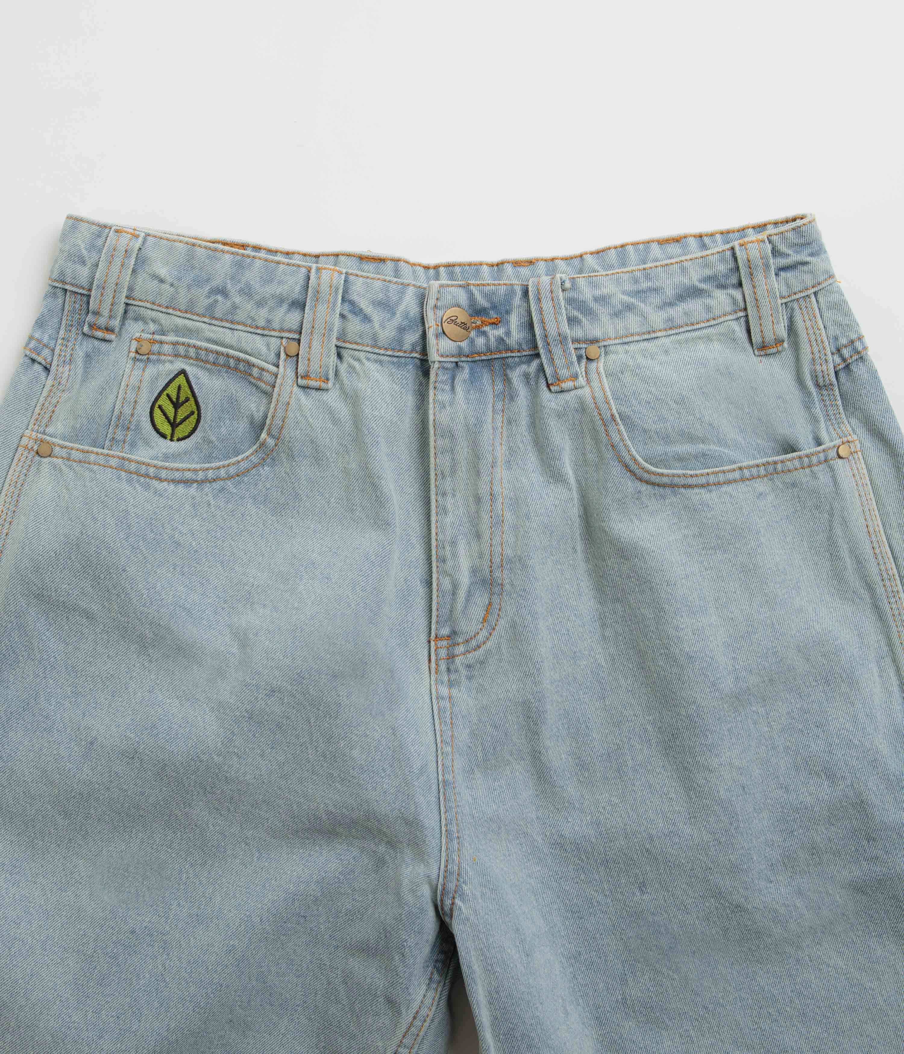 men's option Butter Goods Weathergear Denim Shorts - Faded Light Wash