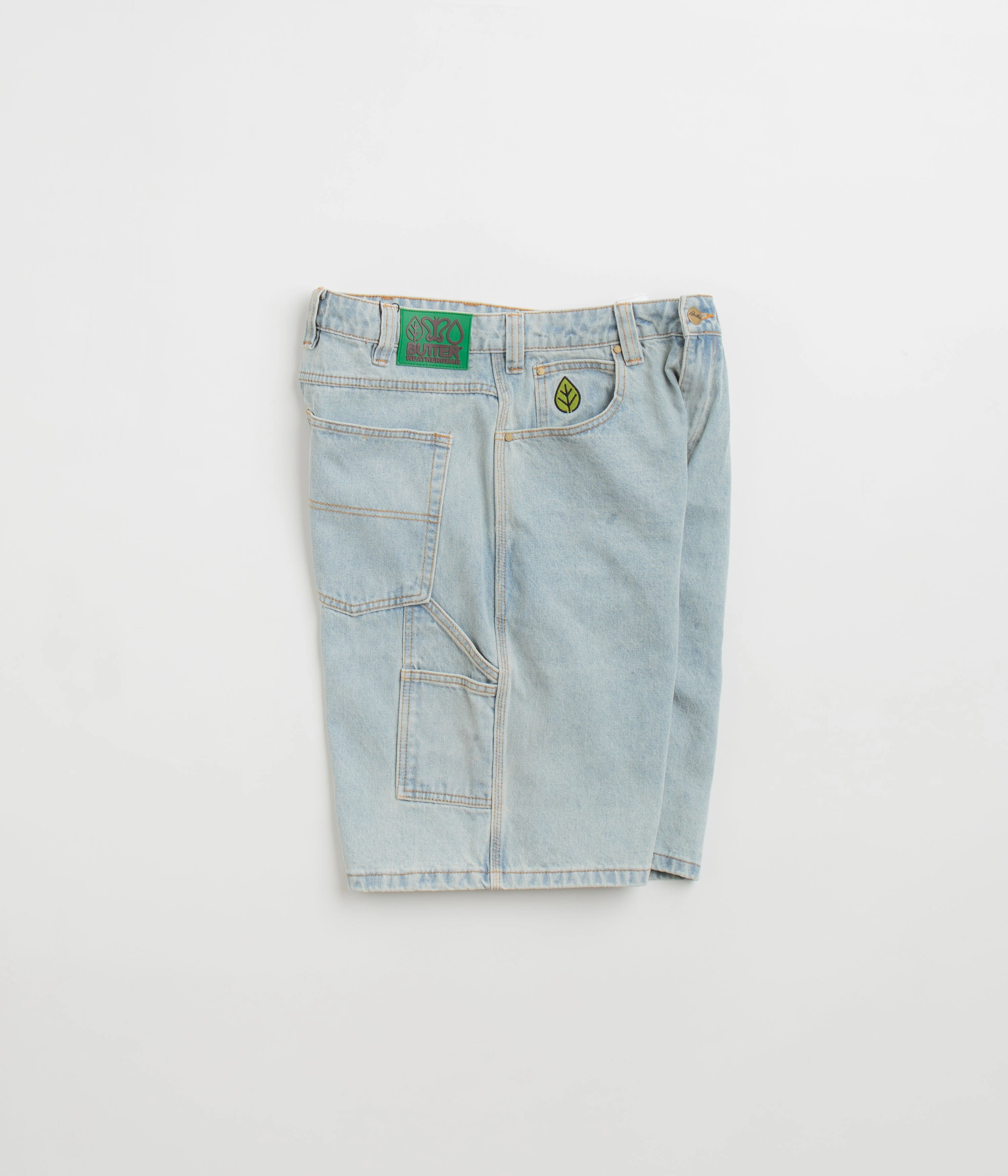 Butter Goods Weathergear Denim Shorts - Faded Light Wash Heels