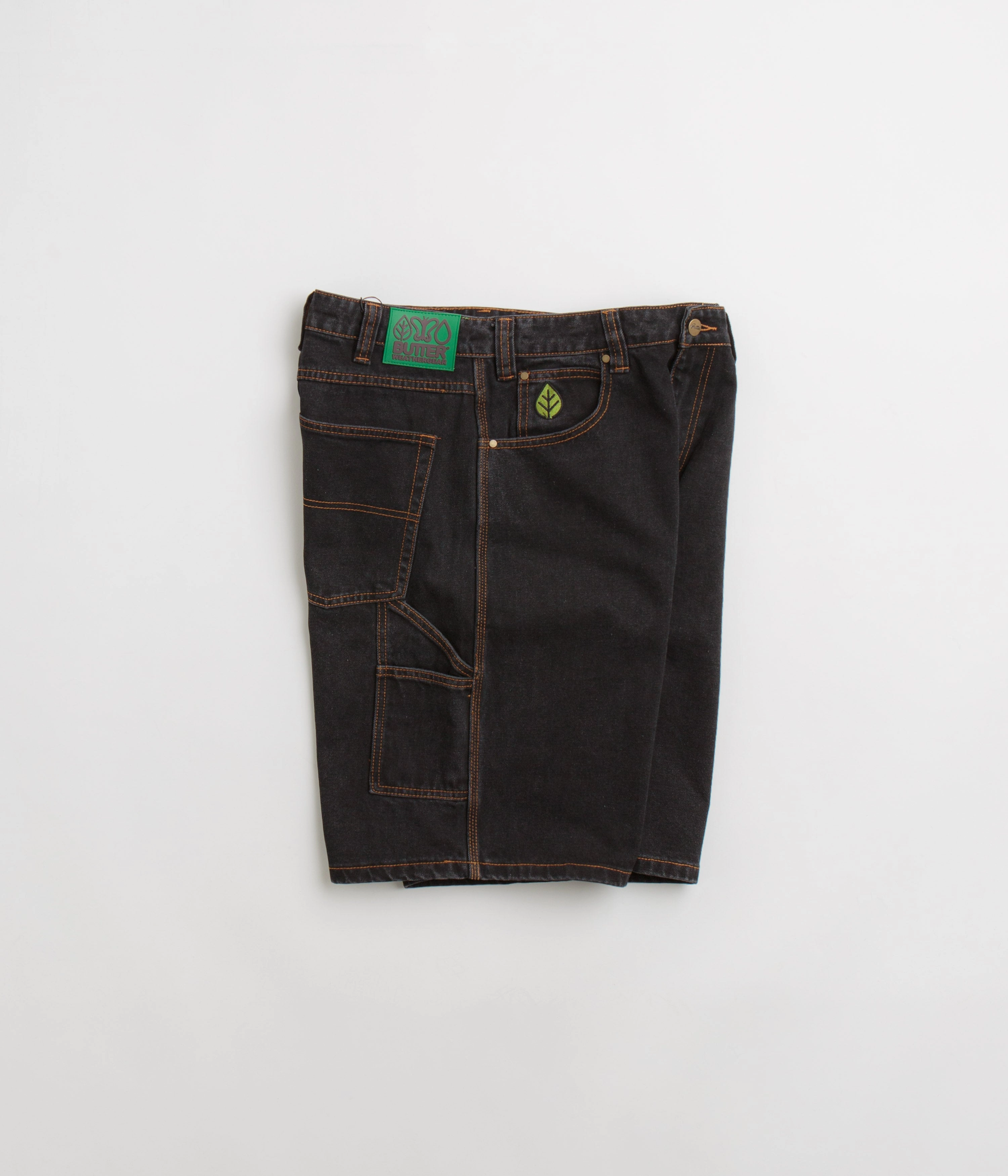 Butter Goods Weathergear Denim Shorts - Washed Black neon colors High Elasticity Blend