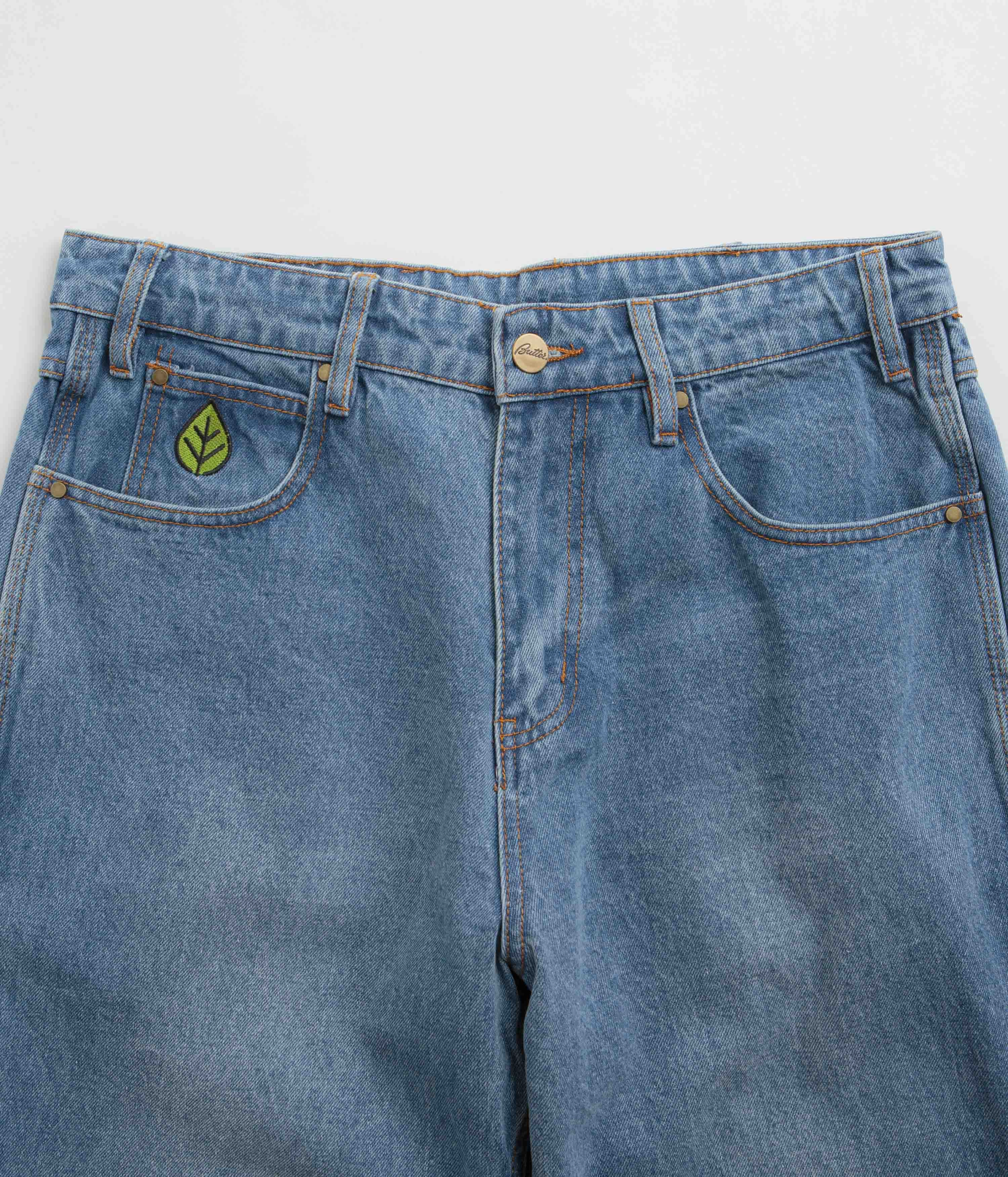 SecureClosures Elastic waist Butter Goods Weathergear Heavyweight Jeans - Worn Indigo