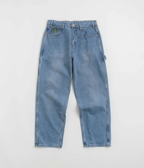 Lightweight Fabric Flexible Gusset Design Butter Goods Weathergear Heavyweight Jeans - Worn Indigo