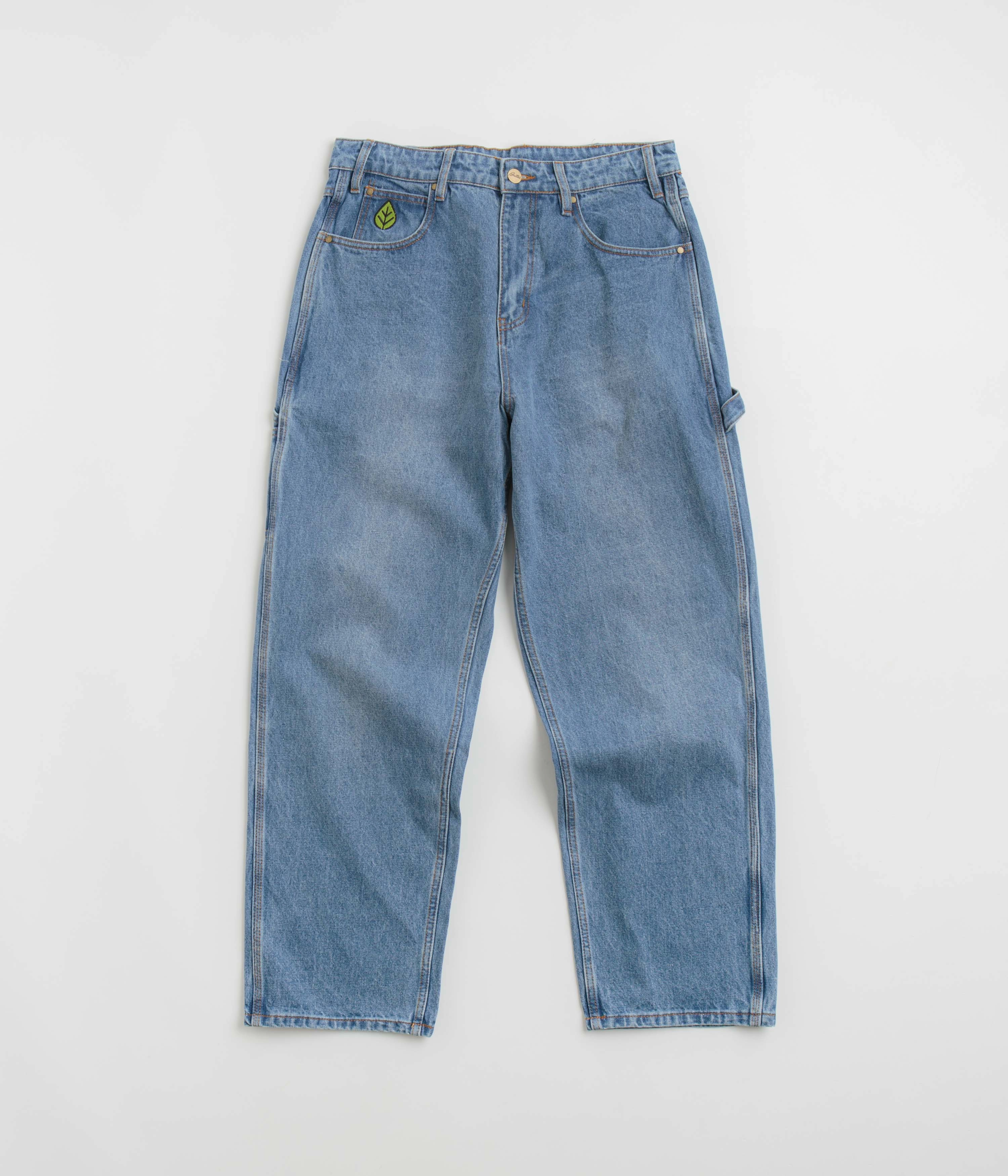 Lightweight Fabric Flexible Gusset Design Butter Goods Weathergear Heavyweight Jeans - Worn Indigo