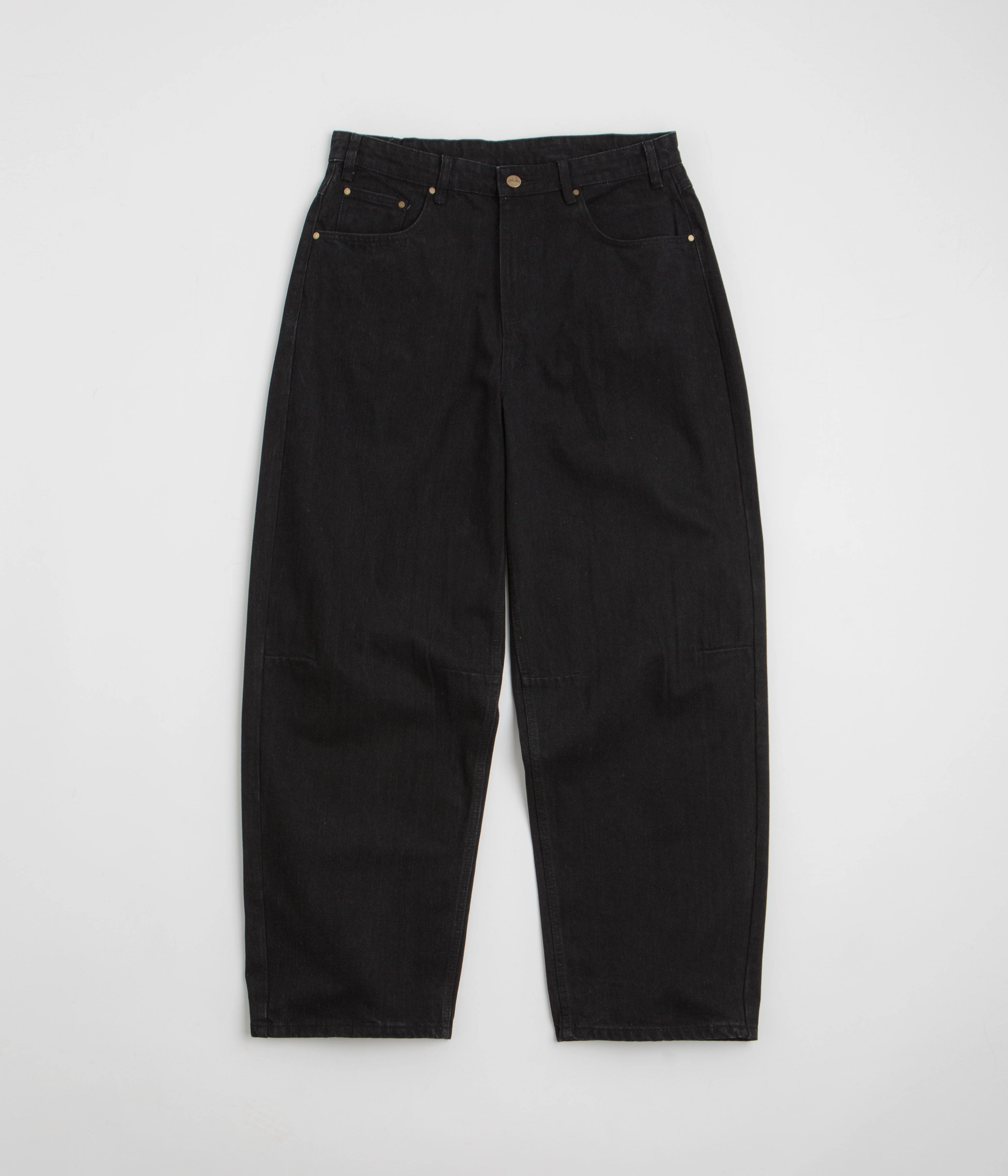Low Bulk Material Air Circulation Butter Goods Wide Cut Jeans - Dark Washed Black