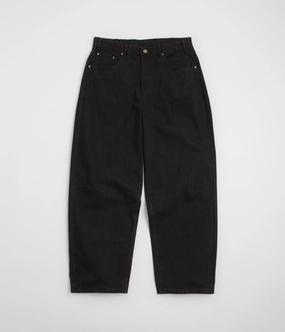 Low Bulk Material Air Circulation Butter Goods Wide Cut Jeans - Dark Washed Black
