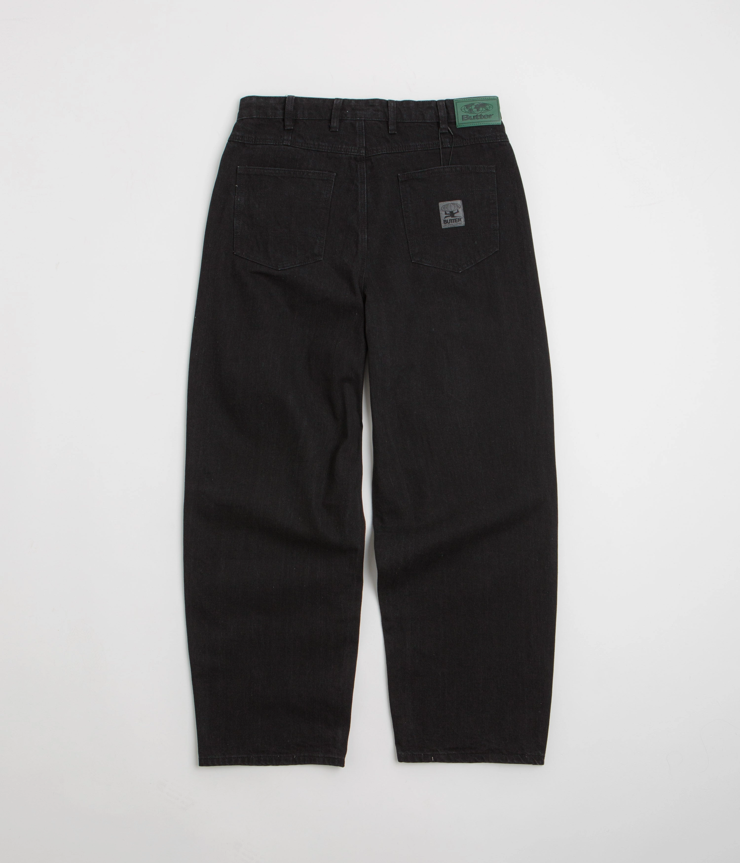 Butter Goods Wide Cut Jeans - Dark Washed Black Flared bottom ReinforcedKnees