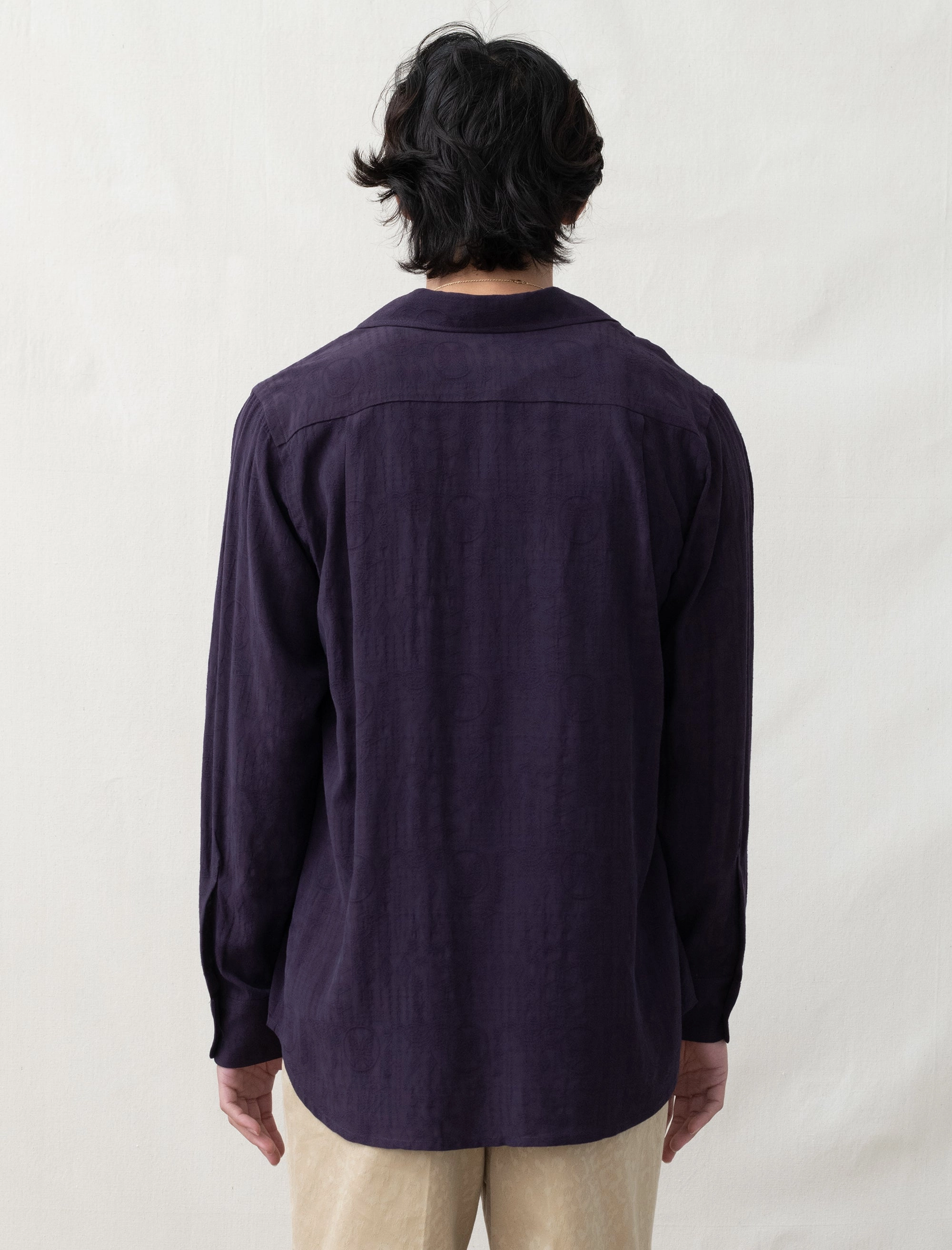 MicrofiberBlend TactileWeave One-Up Shirt Rayon (Purple)