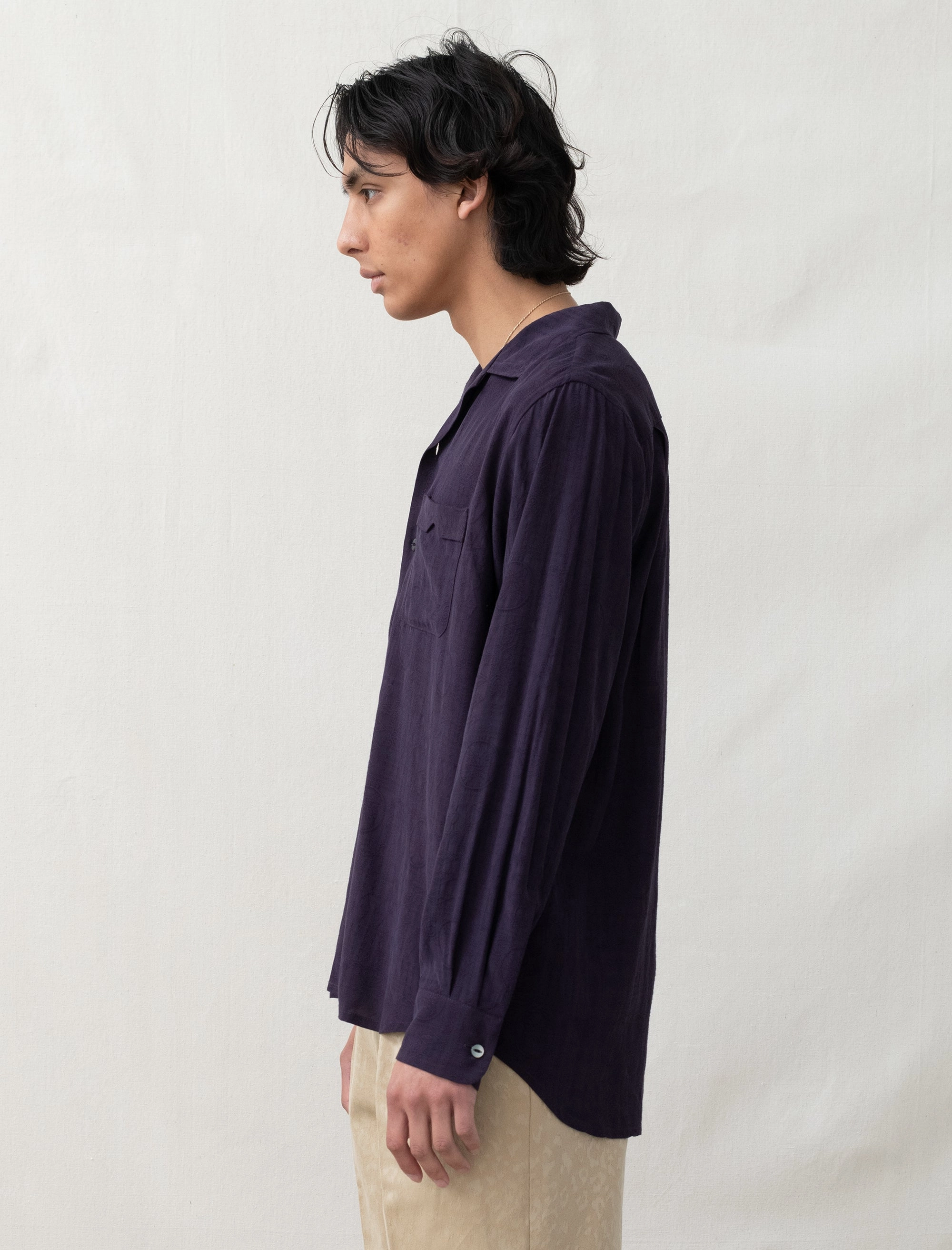 One-Up Shirt Rayon (Purple) ErgonomicSleeves Flatlock Seam Design