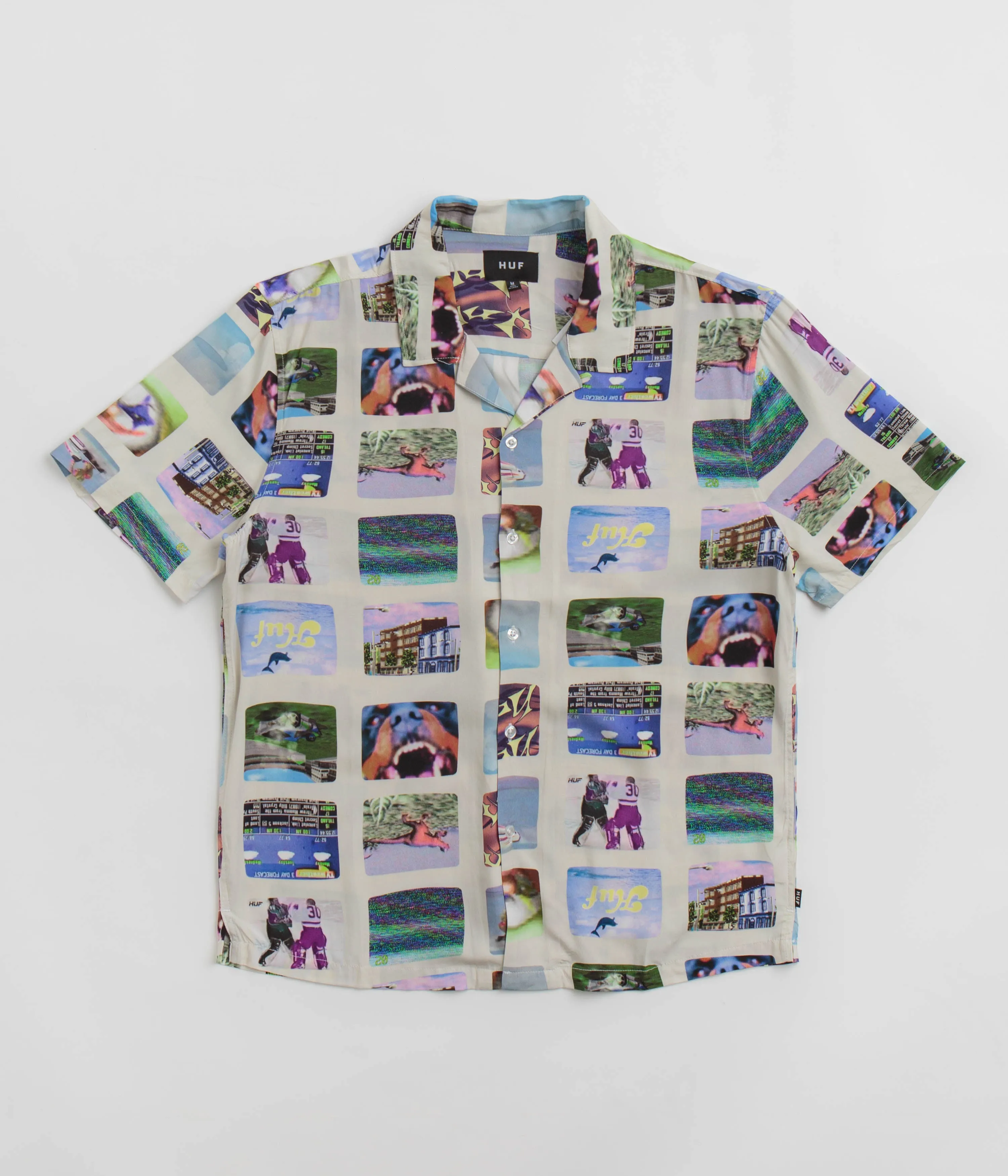 slim cut HUF 500 Channels Resort Short Sleeve Shirt - Multi