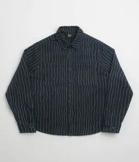 by Parra Meandering Lines Shirt - Navy Blue Non Restrictive Armhole Yoke Design
