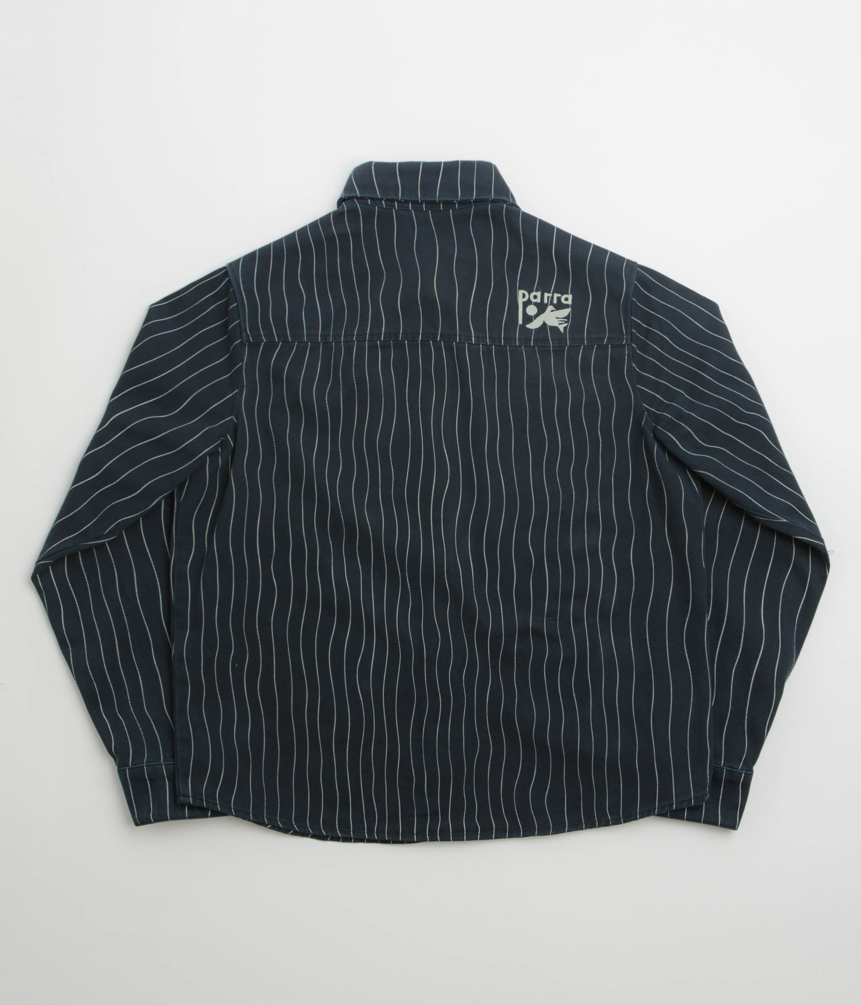 Water Repellent Finish Petite Cut by Parra Meandering Lines Shirt - Navy Blue