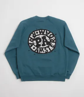 Rough texture surfing suitable by Parra Amsterdammed Crewneck Sweatshirt - Washed Blue